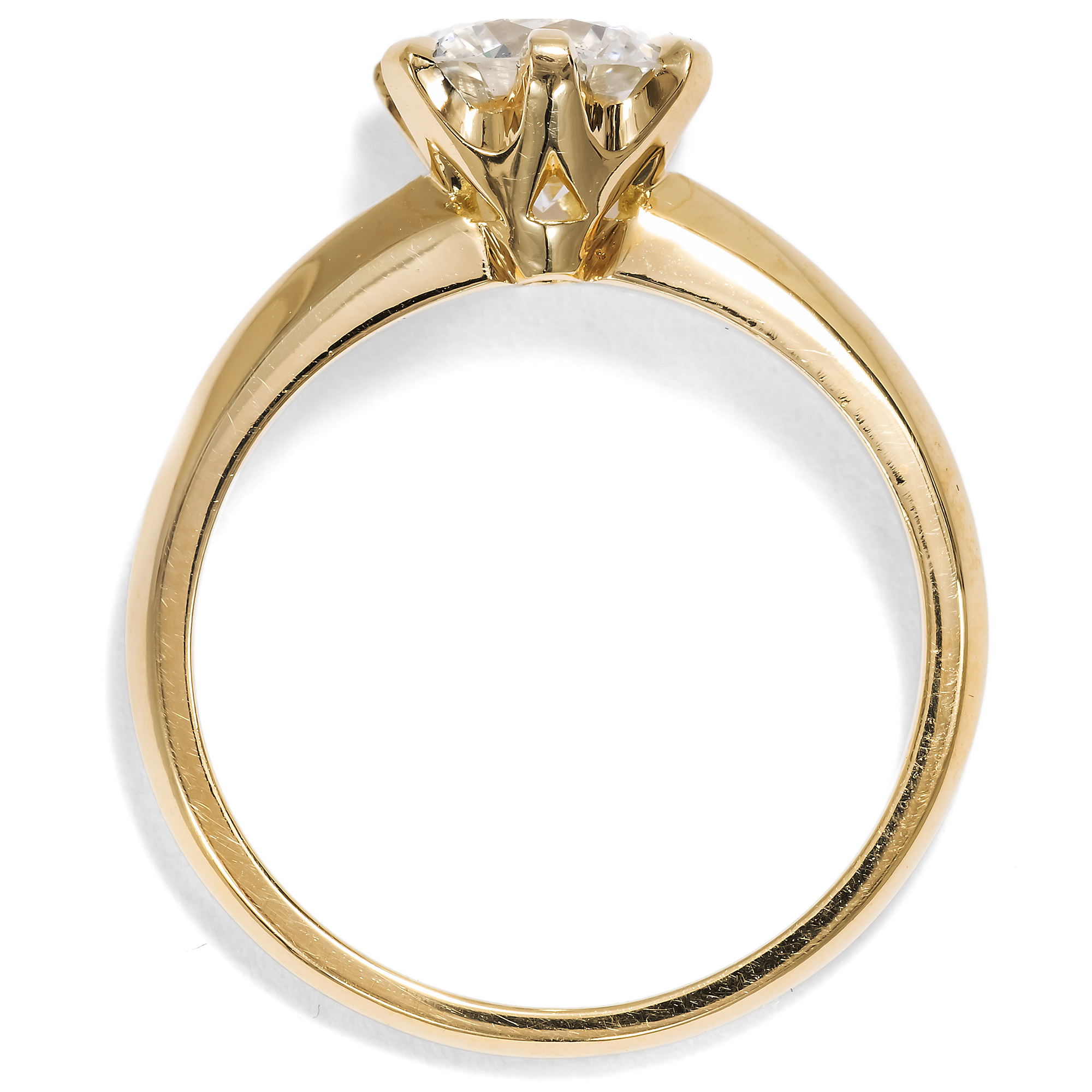 Klassischer Verlobungsring mit 1,42 ct vintage Brillant, aus unserer Werkstatt Klassischer Verlobungsring mit 1,42 ct vintage Brillant, aus unserer Werkstatt