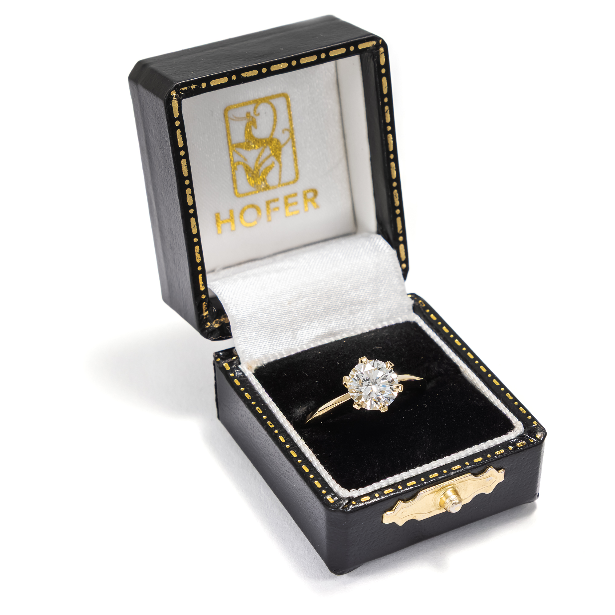 Klassischer Verlobungsring mit 1,42 ct vintage Brillant, aus unserer Werkstatt Klassischer Verlobungsring mit 1,42 ct vintage Brillant, aus unserer Werkstatt