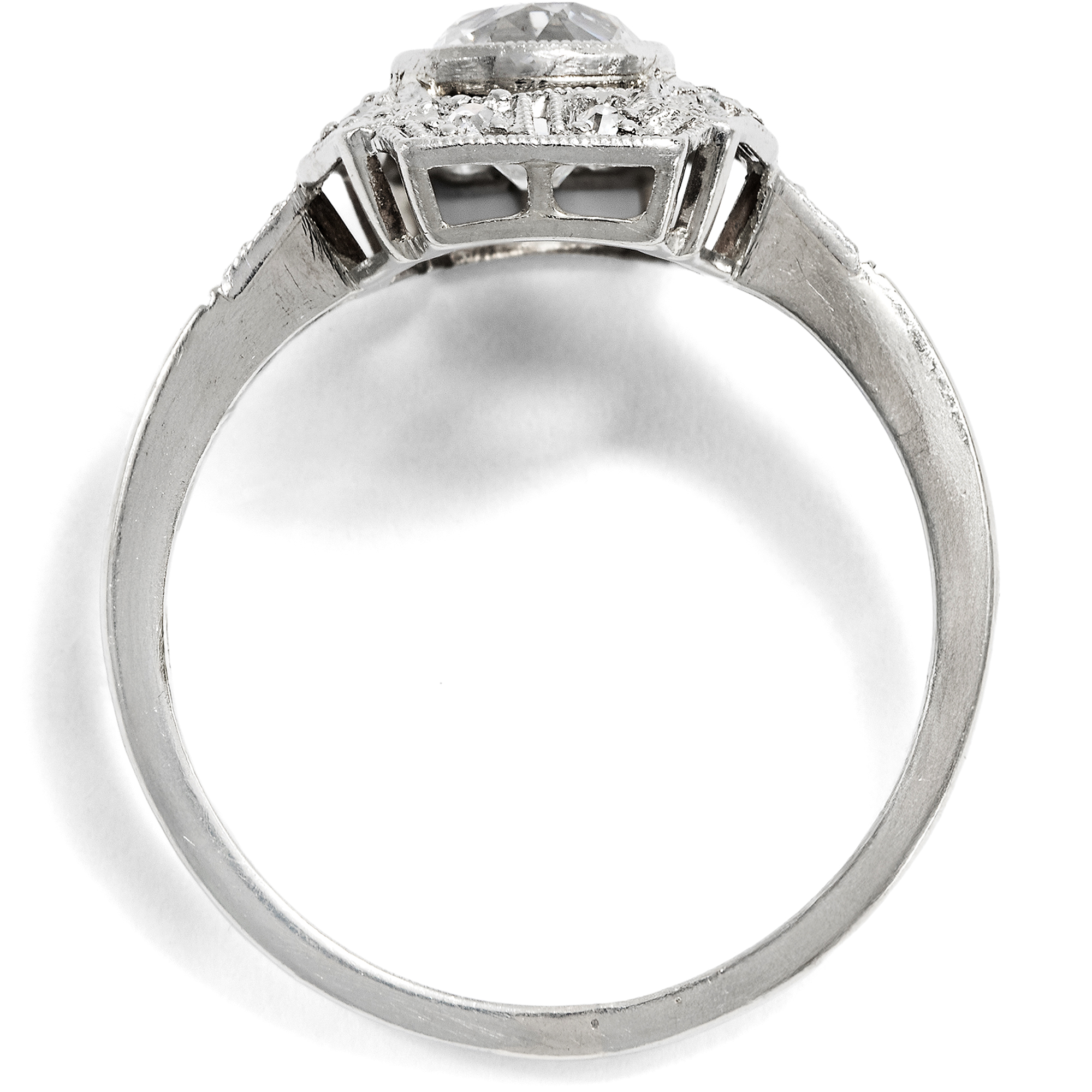 Elegant Diamond Ring in Platinum and White Gold, Czechoslovakia, c. 1935 Elegant Diamond Ring in Platinum and White Gold, Czechoslovakia, c. 1935