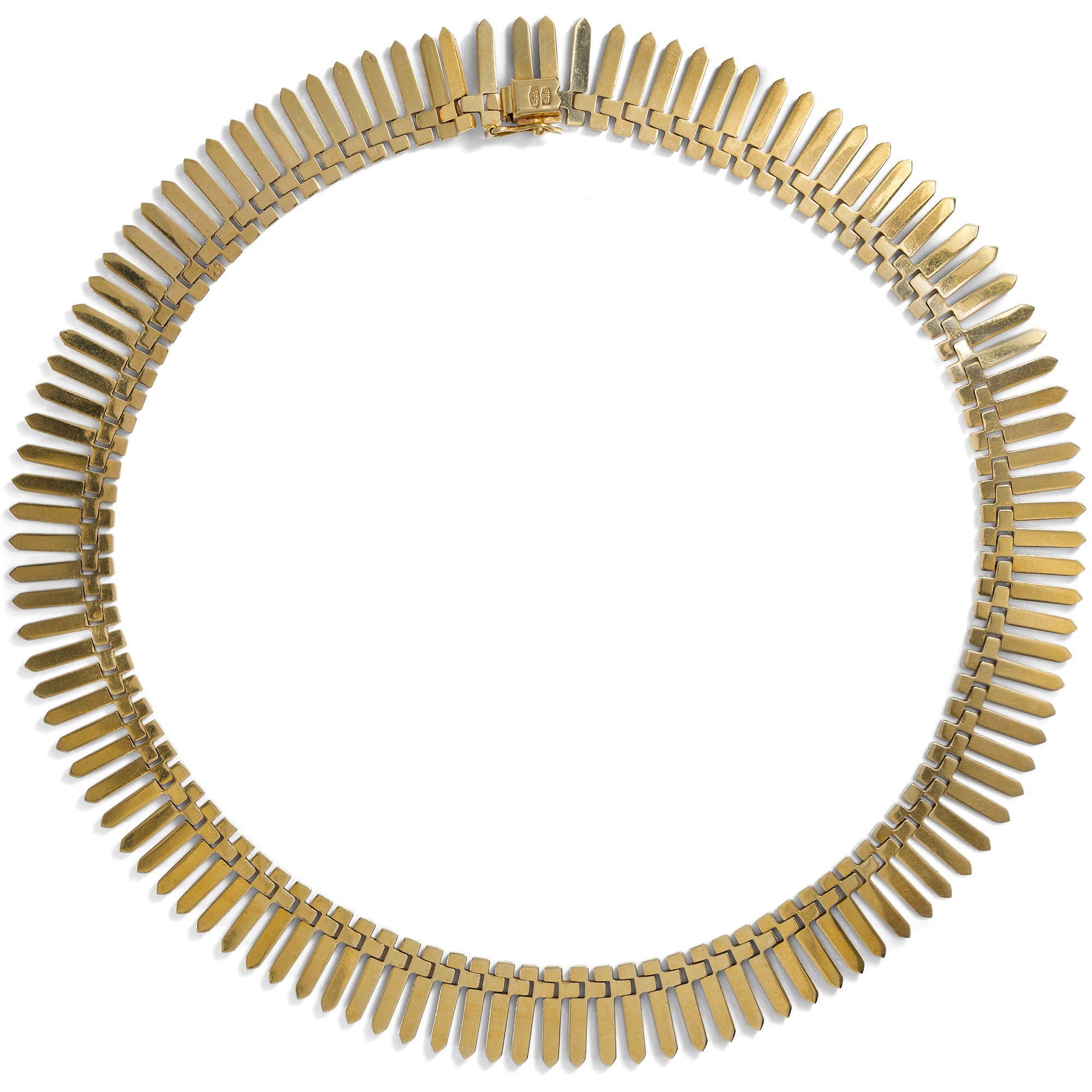 Elegantes vintage Fransencollier aus Gelbgold, Vicenza um 1960 Elegantes vintage Fransencollier aus Gelbgold, Vicenza um 1960