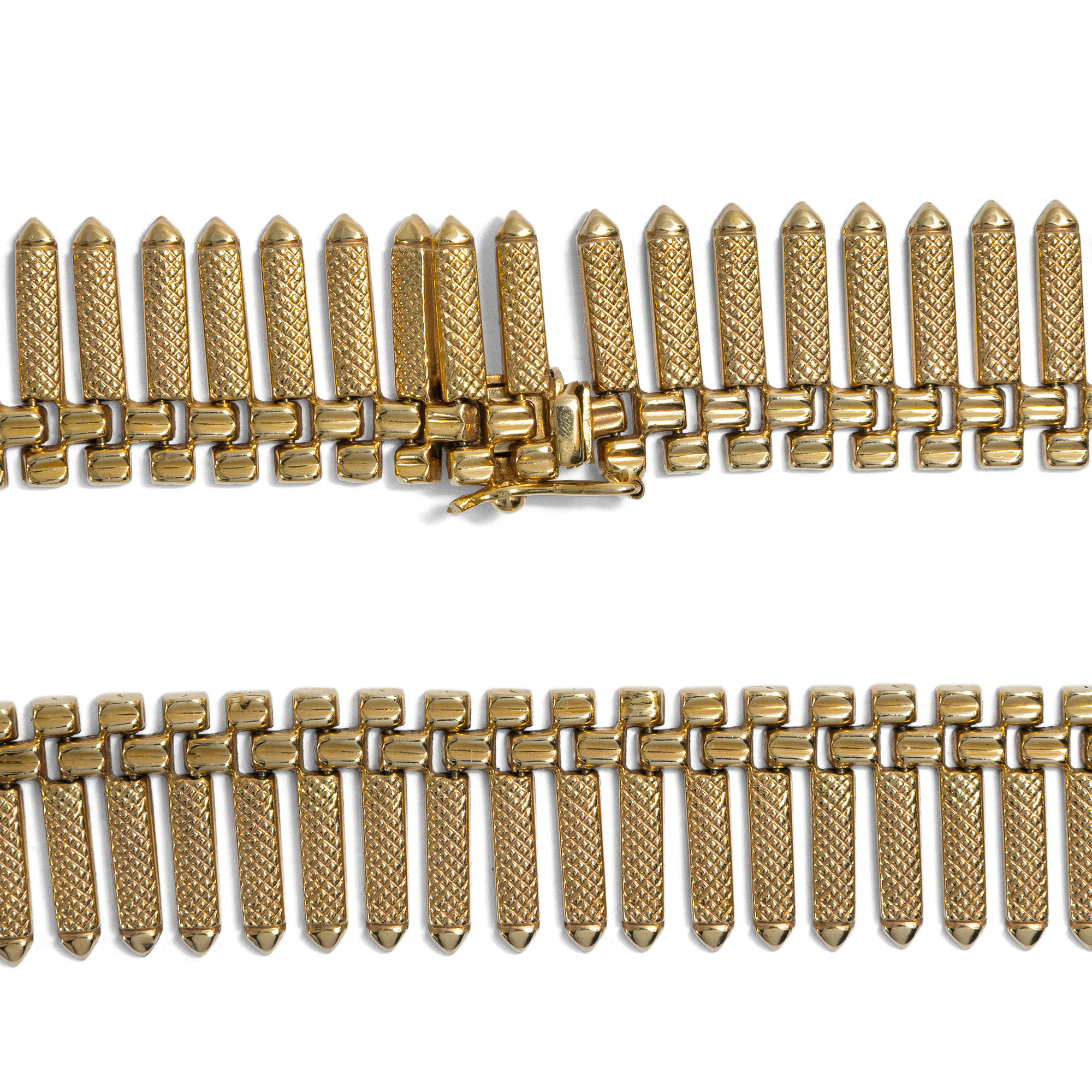 Elegantes vintage Fransencollier aus Gelbgold, Vicenza um 1960 Elegantes vintage Fransencollier aus Gelbgold, Vicenza um 1960