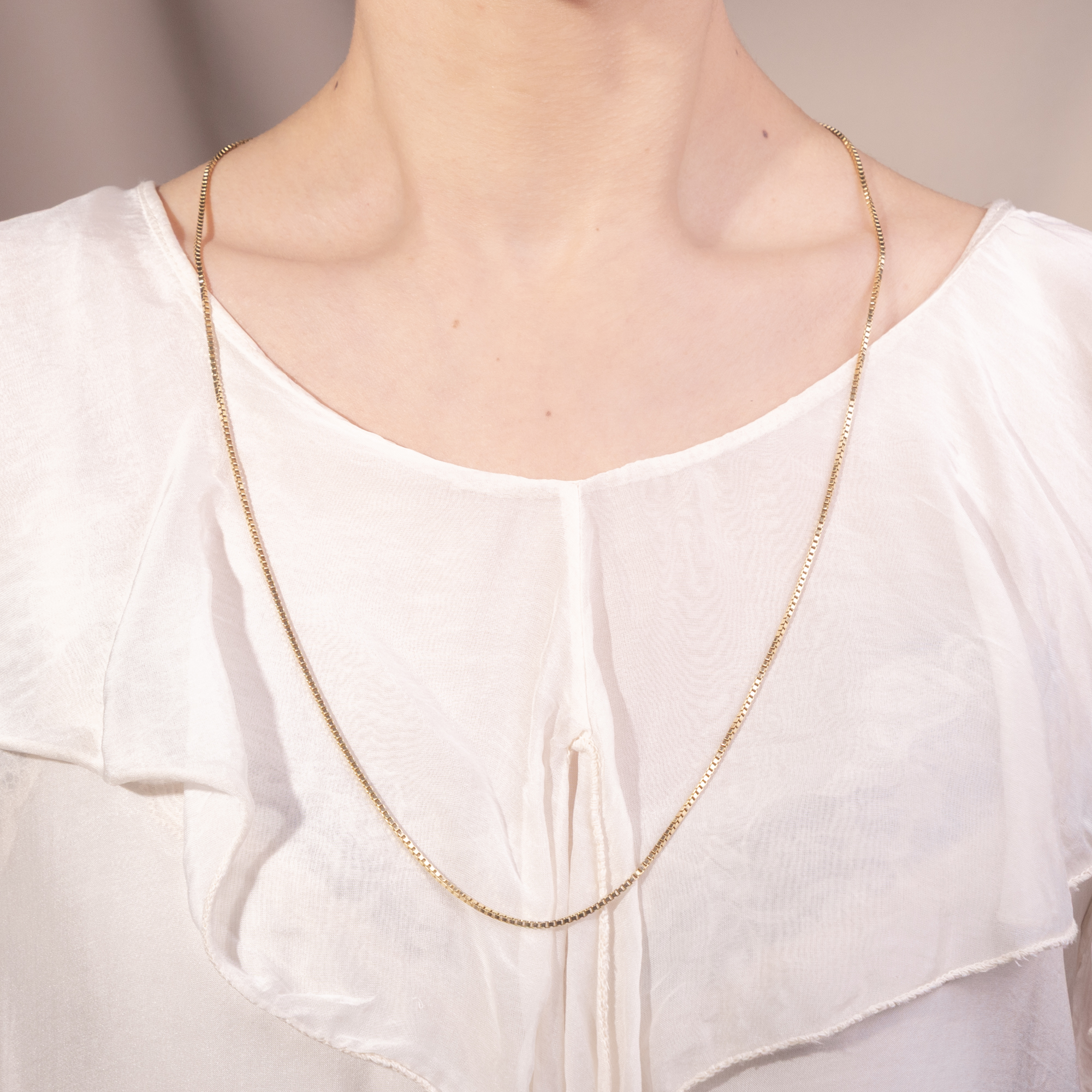 70 cm lange Vintage Venezianerkette aus Gelbgold, 2. Hälfte des 20. Jh. 70 cm lange Vintage Venezianerkette aus Gelbgold, 2. Hälfte des 20. Jh.