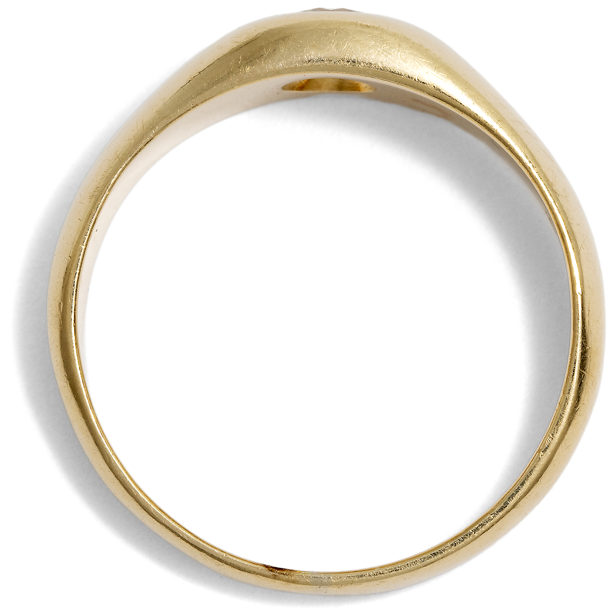 Schlichter Bandring aus Gold mit Brillant, 2. Hälfte des 20. Jhdts. Schlichter Bandring aus Gold mit Brillant, 2. Hälfte des 20. Jhdts.