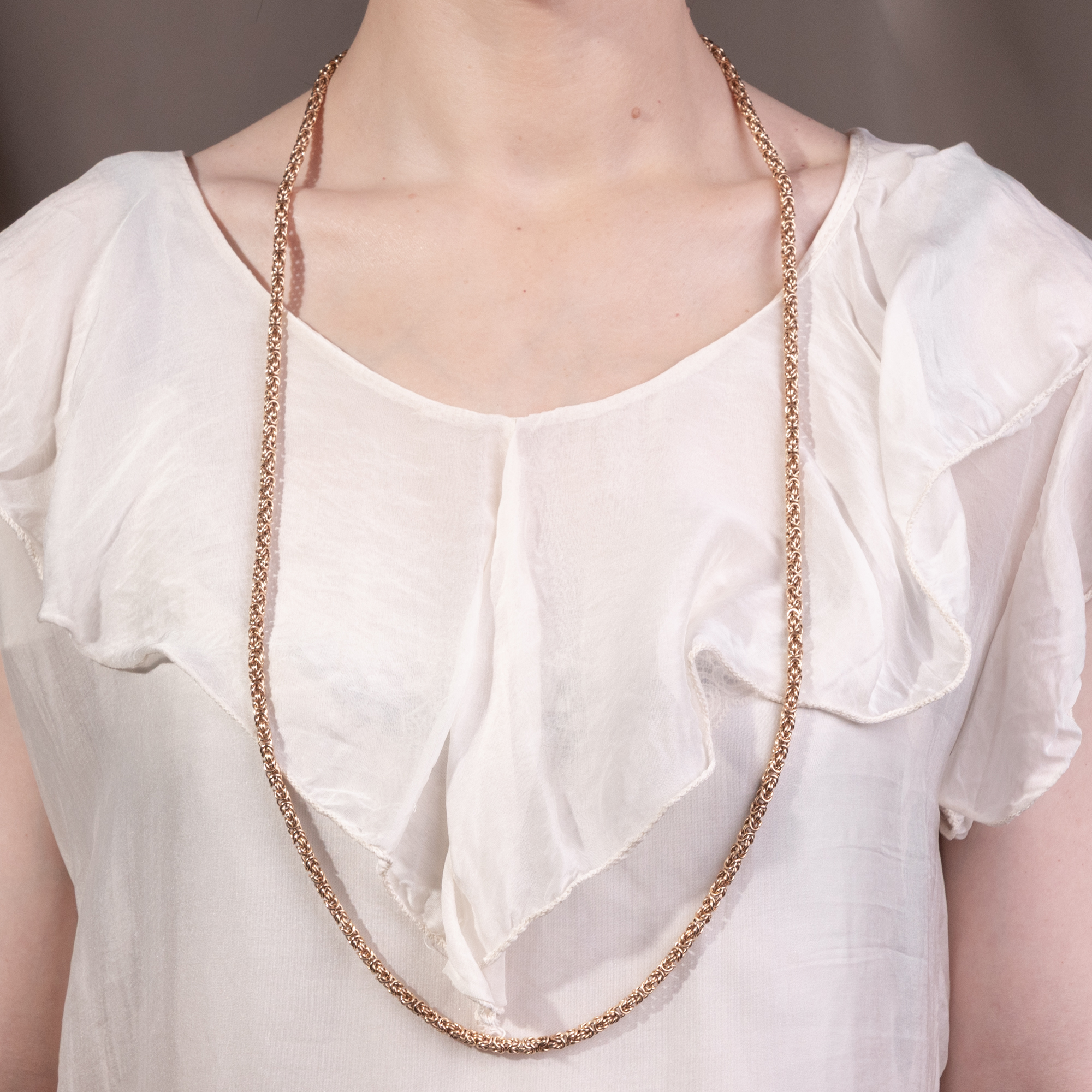 Lange vintage Königskette aus Roségold, um 1990 Lange vintage Königskette aus Roségold, um 1990