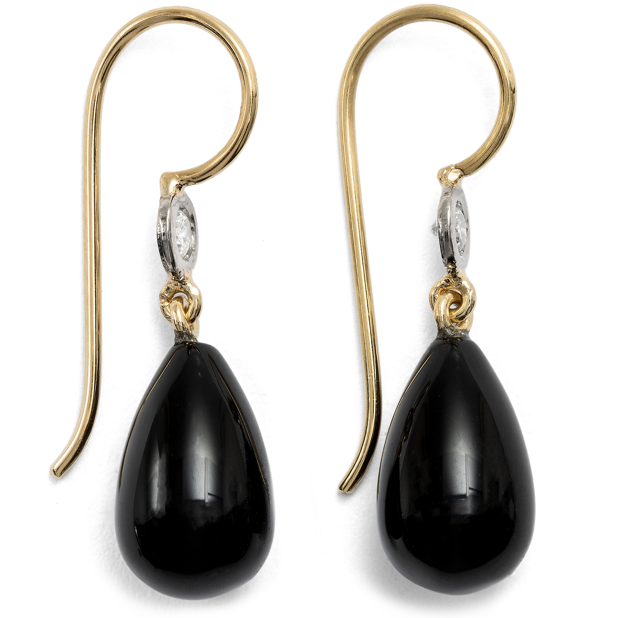 Ohrringe mit Onyx und vintage Diamanten, aus unserer Werkstatt Ohrringe mit Onyx und vintage Diamanten, aus unserer Werkstatt