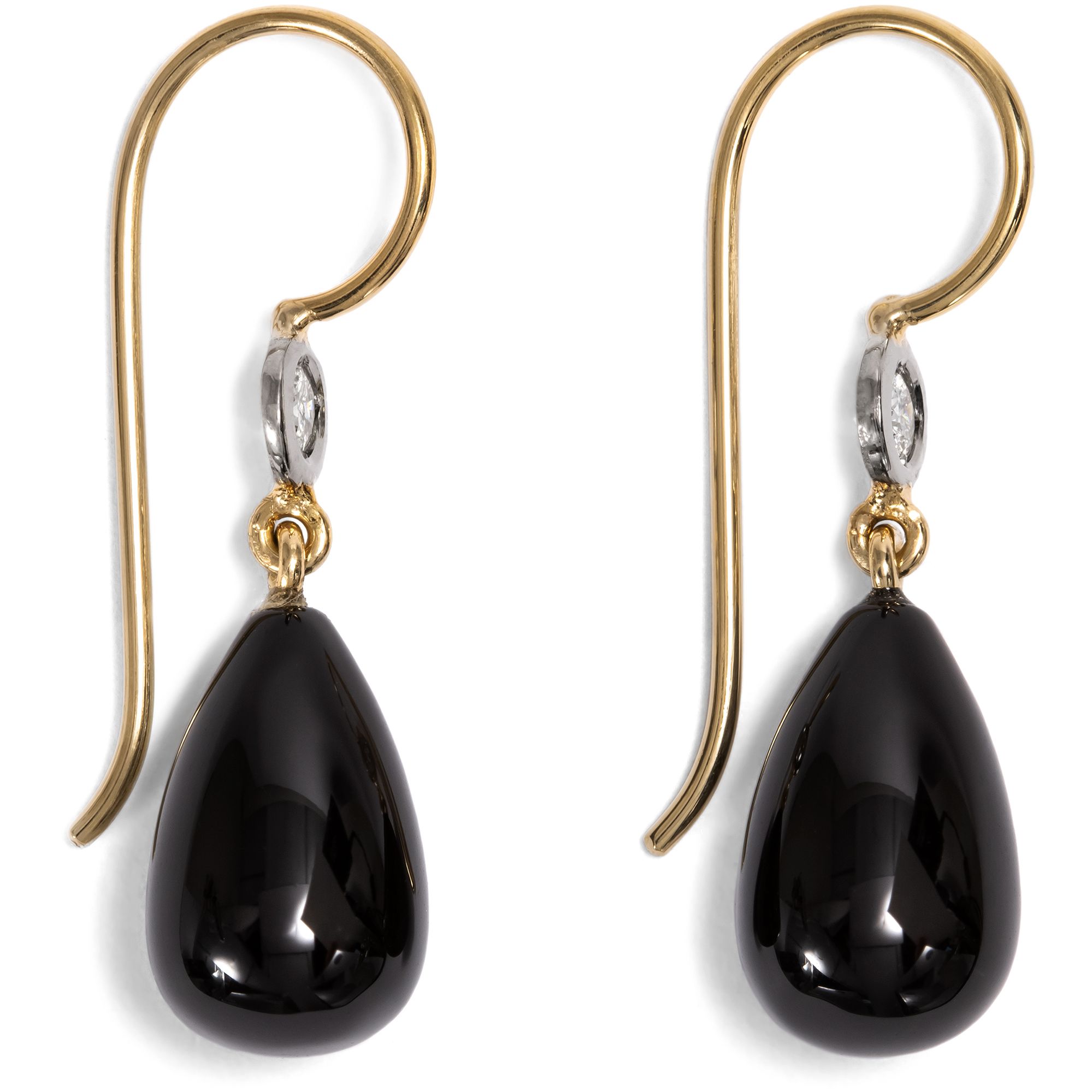 Earrings with Onyx & Vintage Diamonds, Made in Our Workshop Earrings with Onyx & Vintage Diamonds, Made in Our Workshop