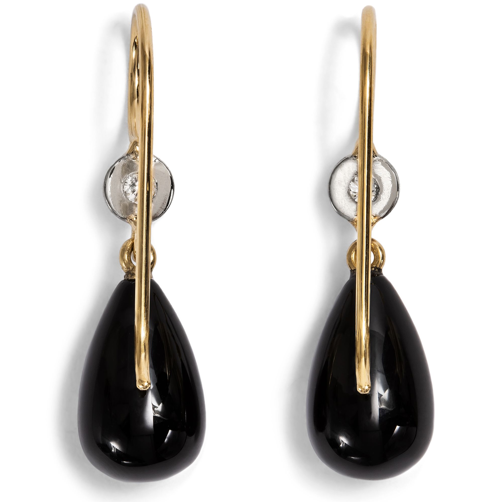 Earrings with Onyx & Vintage Diamonds, Made in Our Workshop Earrings with Onyx & Vintage Diamonds, Made in Our Workshop