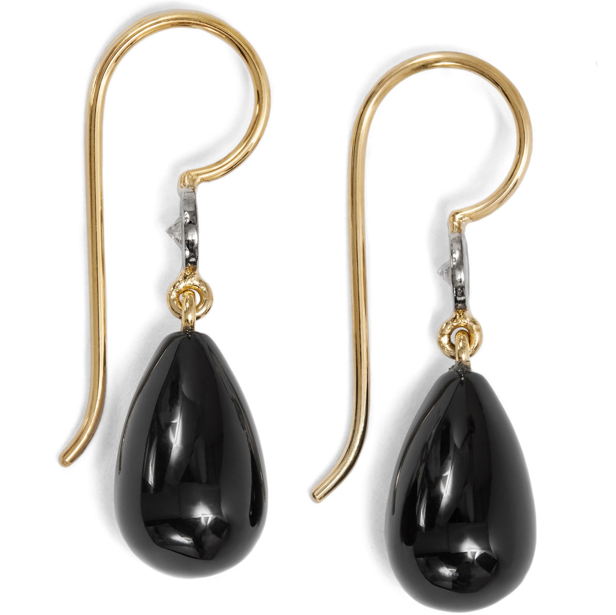 Ohrringe mit Onyx & vintage Diamanten, aus unserer Werkstatt Ohrringe mit Onyx & vintage Diamanten, aus unserer Werkstatt