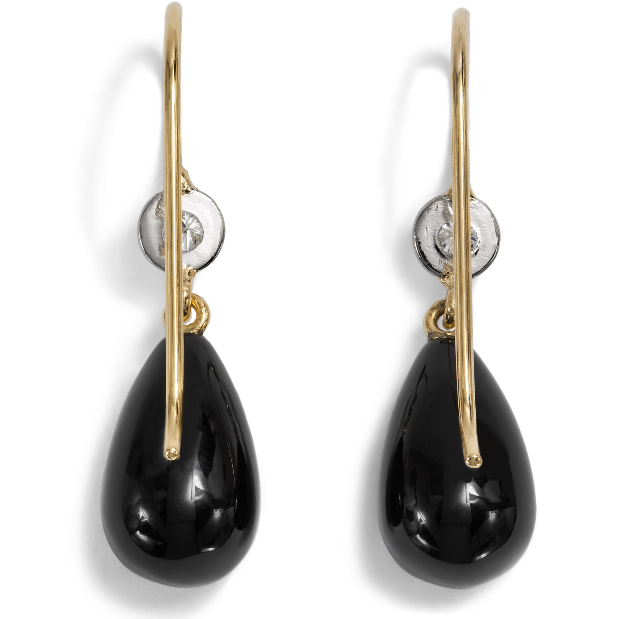 Ohrringe mit Onyx & vintage Diamanten, aus unserer Werkstatt Ohrringe mit Onyx & vintage Diamanten, aus unserer Werkstatt