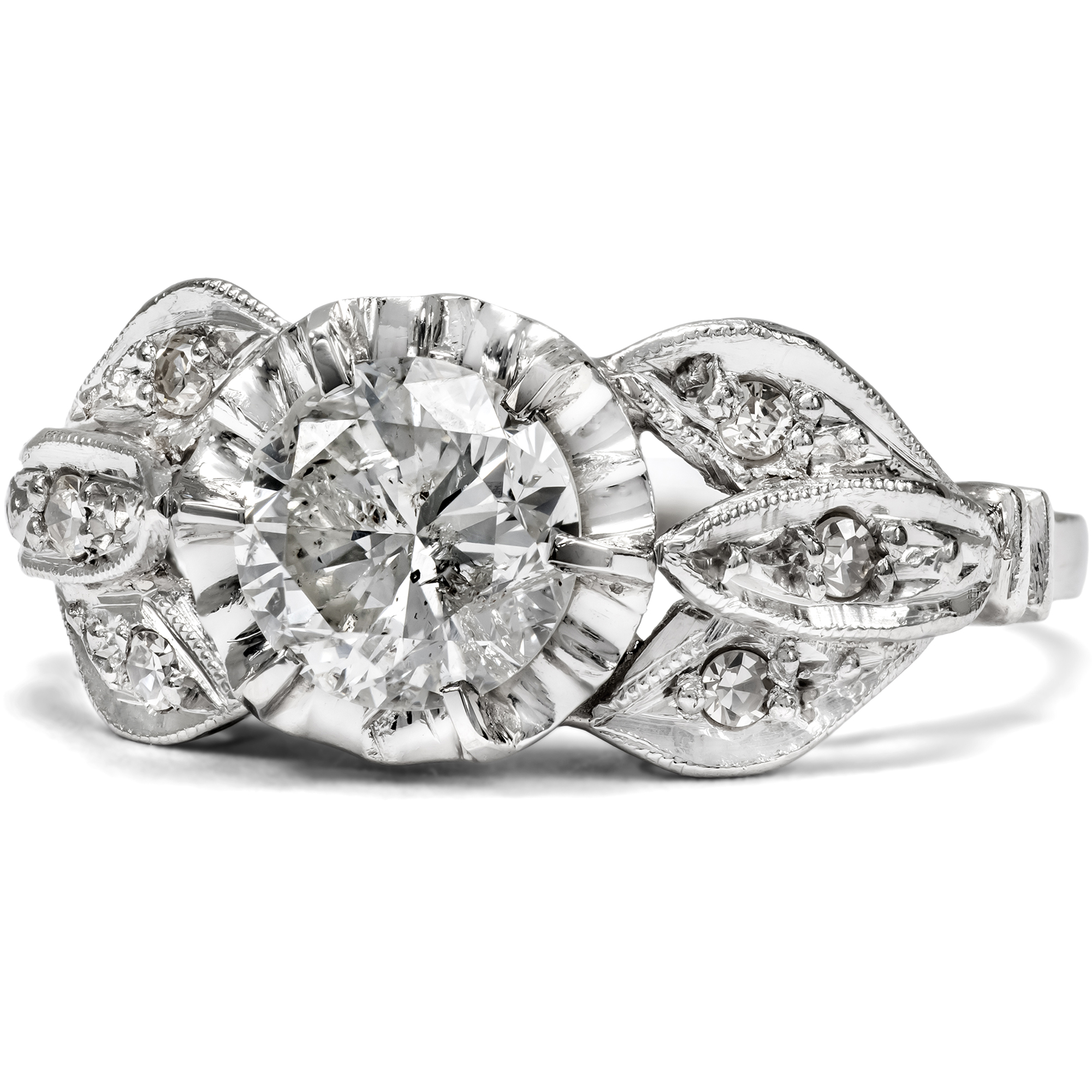 Timeless Vintage Diamond Ring in Platinum, c. 1950 Timeless Vintage Diamond Ring in Platinum, c. 1950
