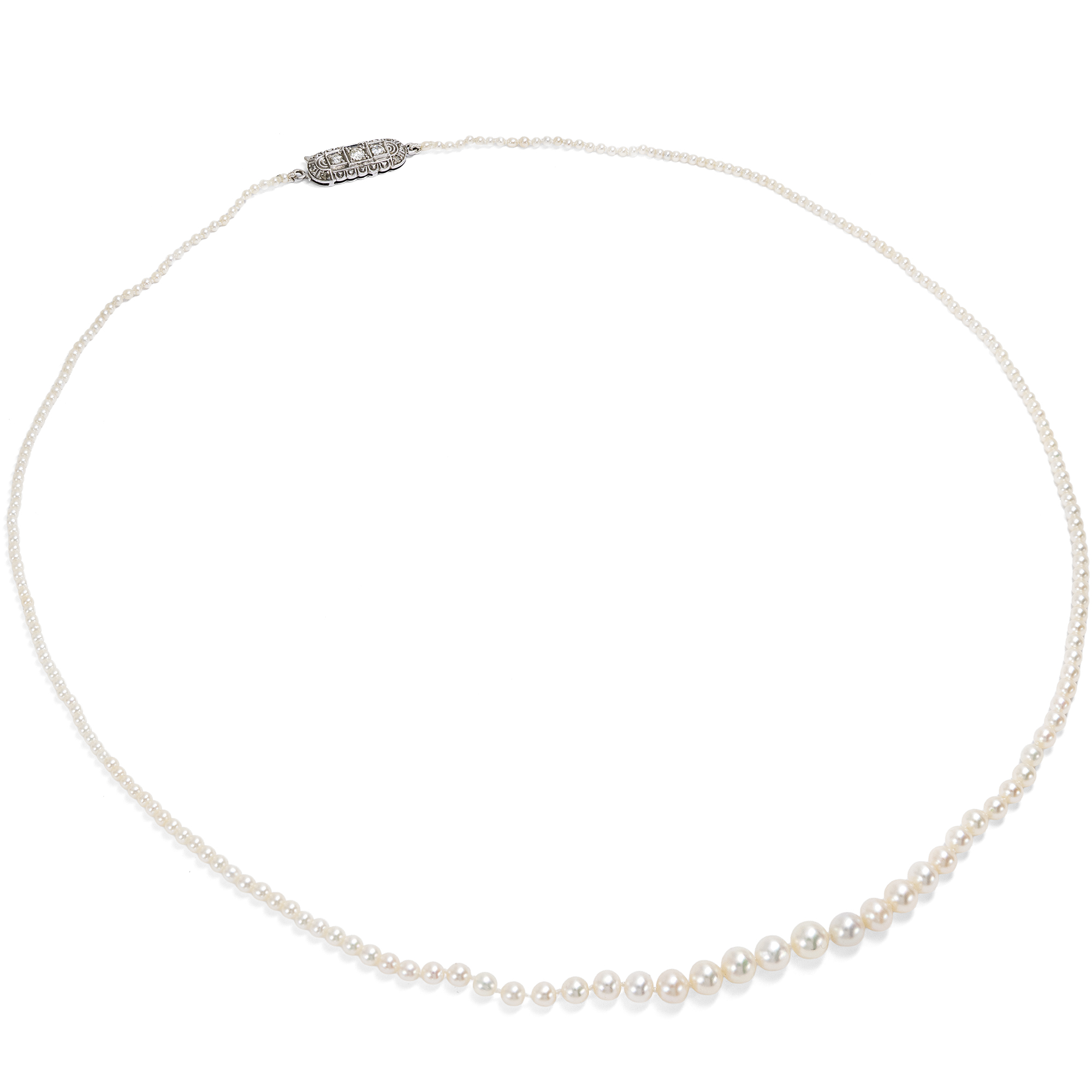 Antikes Collier aus Naturperlen in Prinzess-Länge, um 1935 Antikes Collier aus Naturperlen in Prinzess-Länge, um 1935
