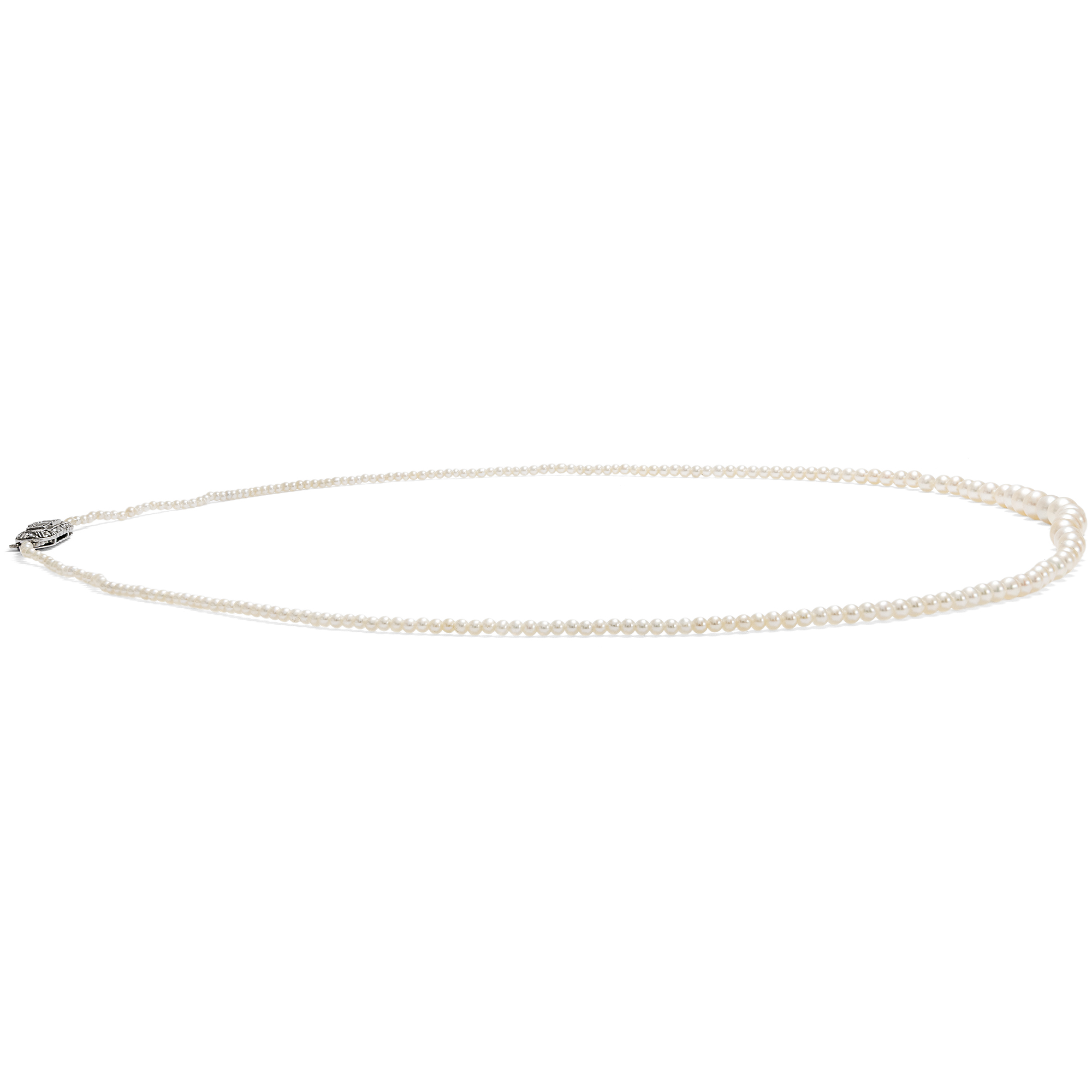 Antikes Collier aus Naturperlen in Prinzess-Länge, um 1935 Antikes Collier aus Naturperlen in Prinzess-Länge, um 1935