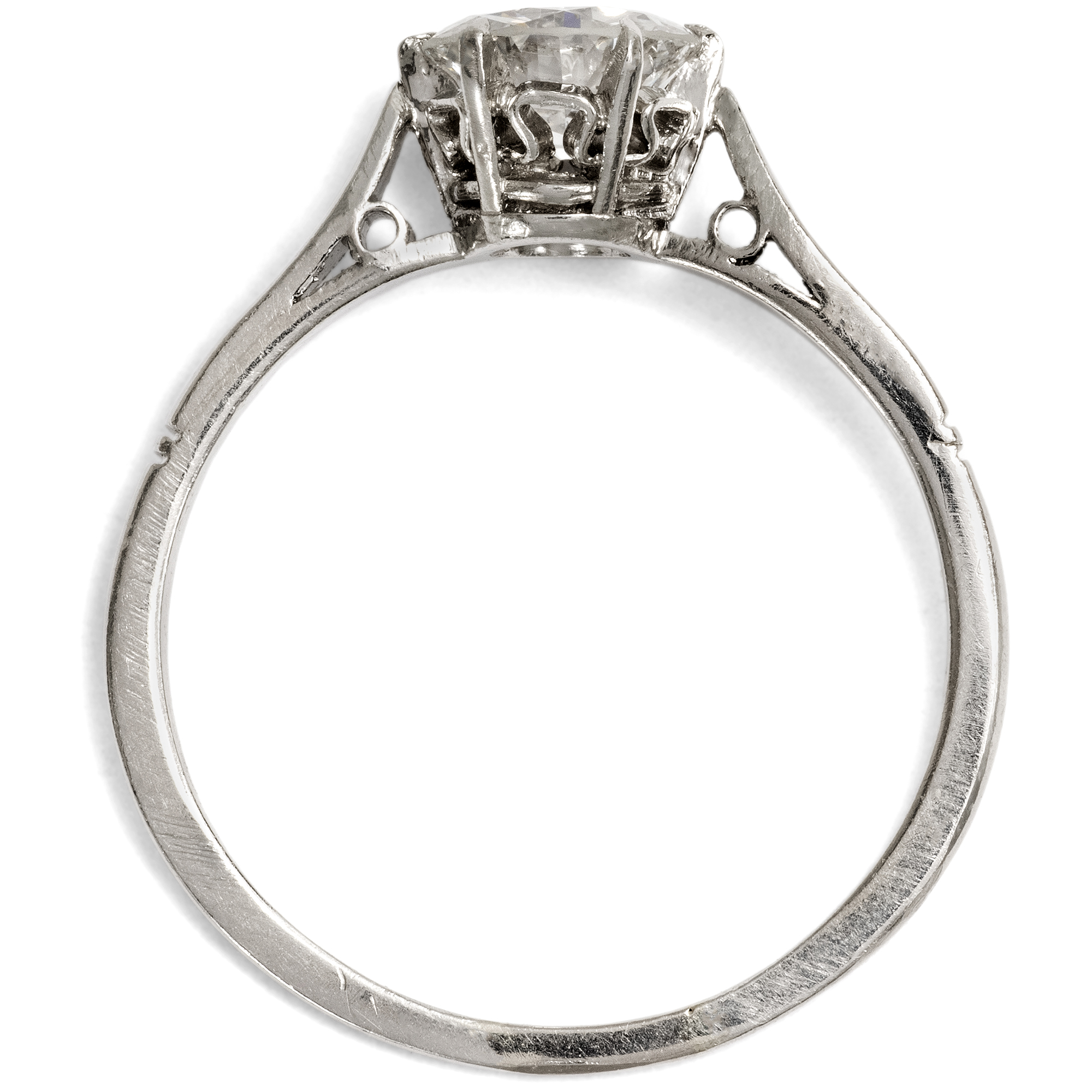 Classic Solitaire Ring With 0.76 Ct "Old European Cut" Diamond In Platinum, Circa 1925 Classic Solitaire Ring With 0.76 Ct "Old European Cut" Diamond In Platinum, Circa 1925