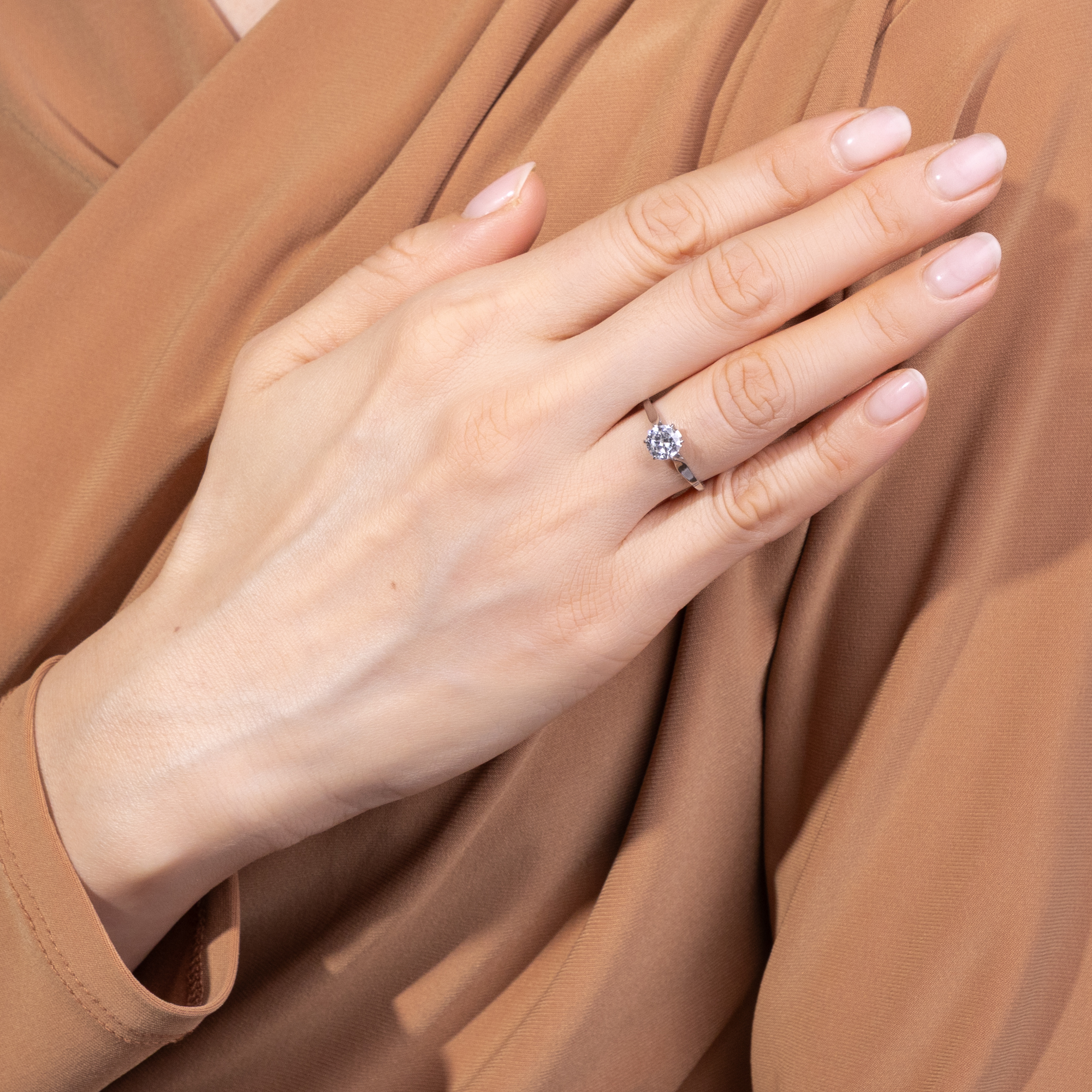 Classic Solitaire Ring With 0.76 Ct "Old European Cut" Diamond In Platinum, Circa 1925 Classic Solitaire Ring With 0.76 Ct "Old European Cut" Diamond In Platinum, Circa 1925