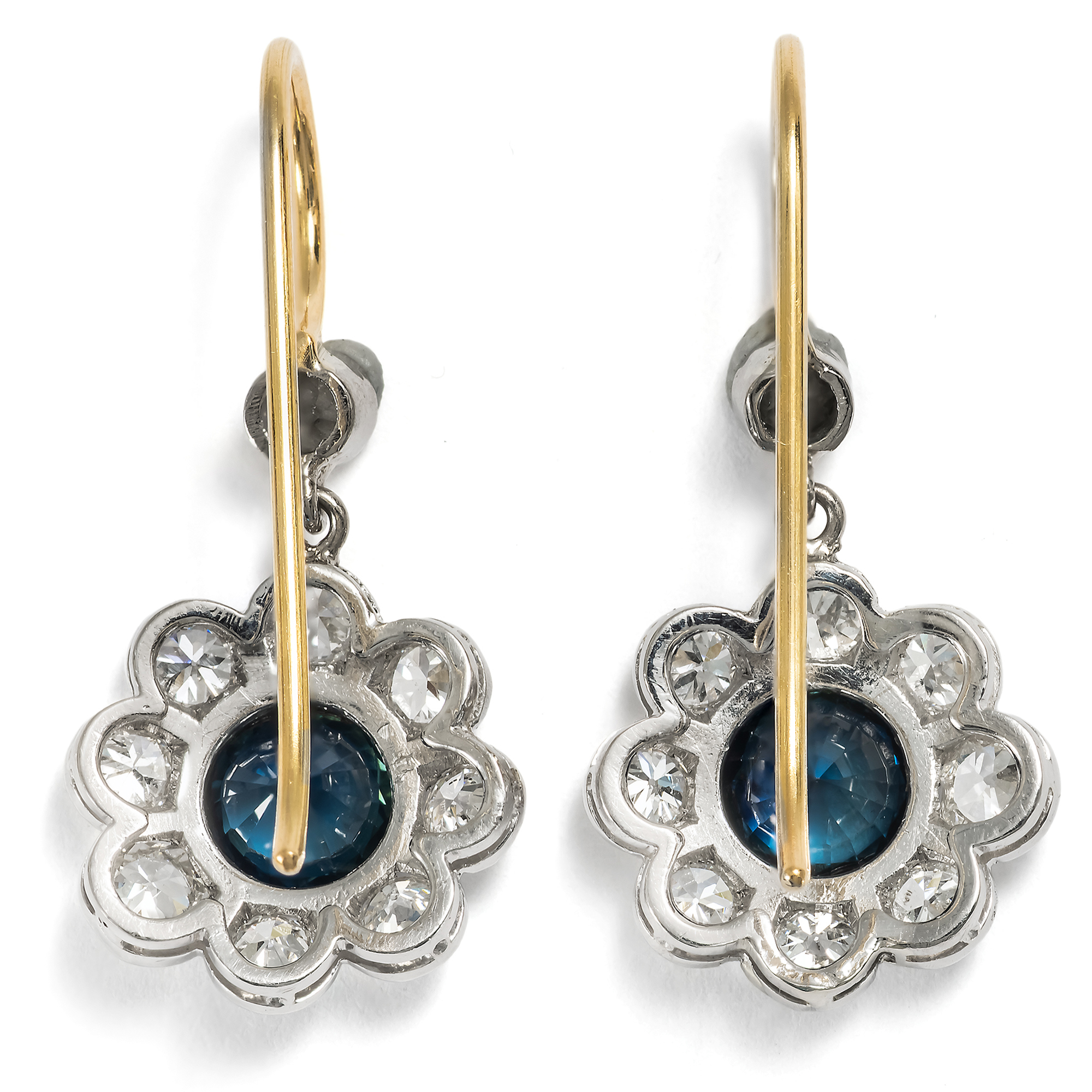 Earrings Made from Antique Elements with Sapphires & Diamonds, Crafted in Our Workshop Earrings Made from Antique Elements with Sapphires & Diamonds, Crafted in Our Workshop