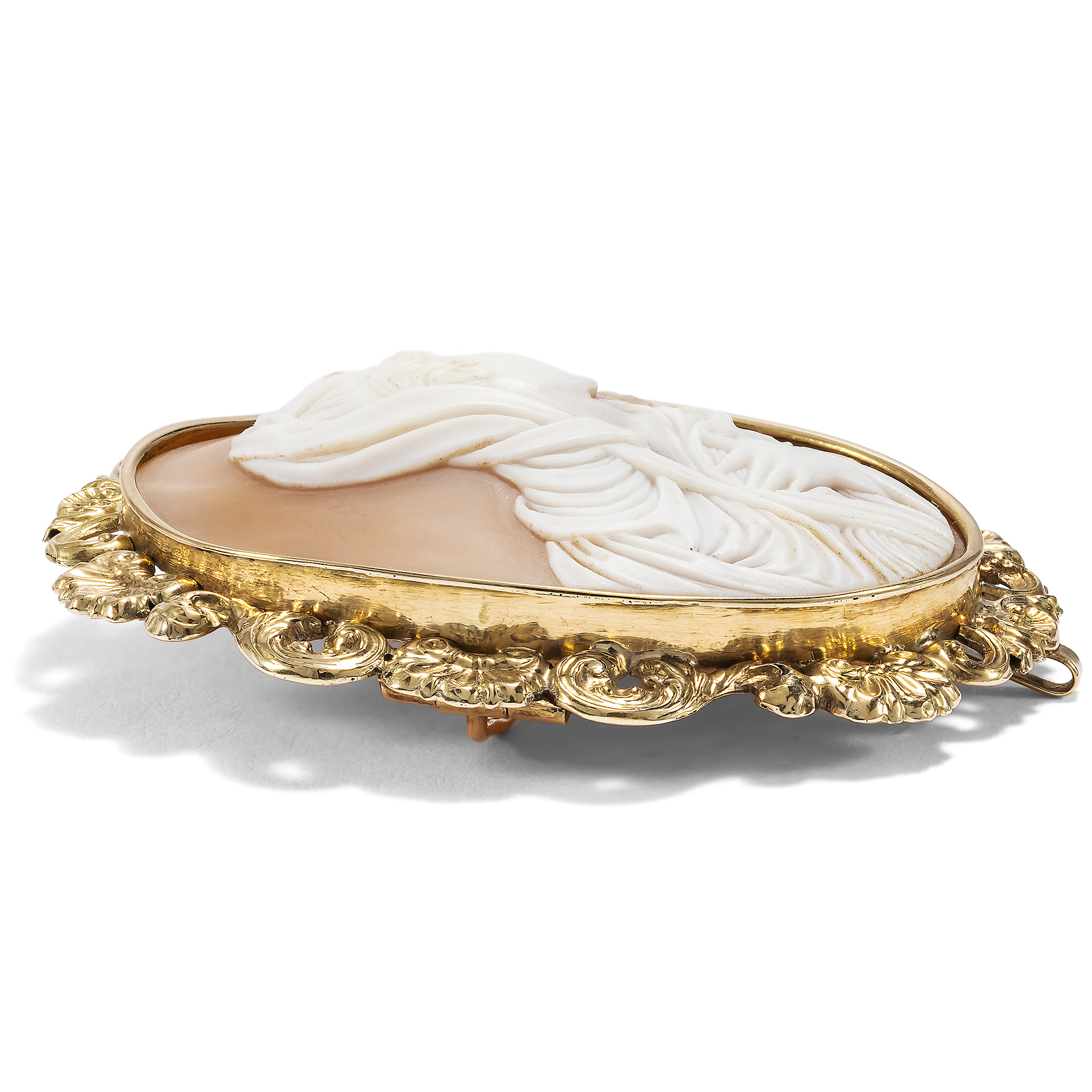 Antique Cameo Demi-Parure of Day-and-Night-Earrings and a Brooch, Strasbourg, c. 1840 Antique Cameo Demi-Parure of Day-and-Night-Earrings and a Brooch, Strasbourg, c. 1840
