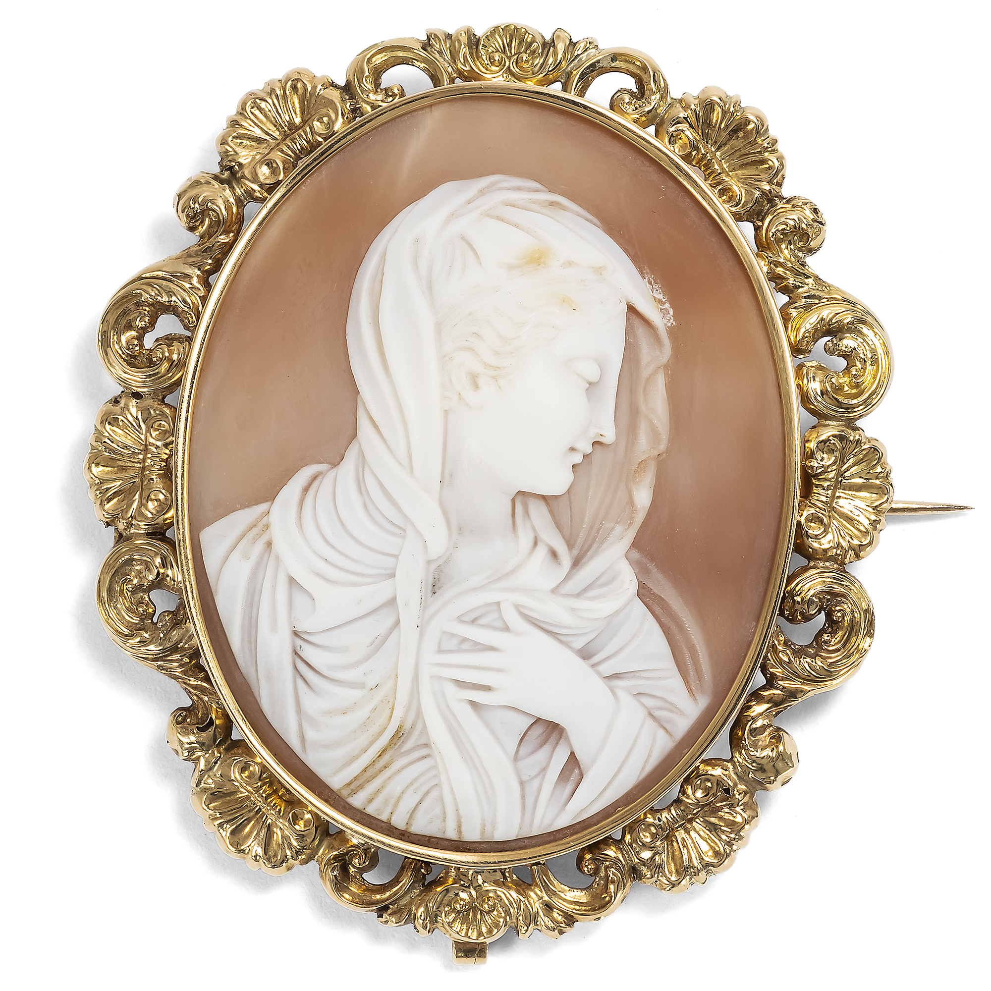 Antique Cameo Demi-Parure of Day-and-Night-Earrings and a Brooch, Strasbourg, c. 1840 Antique Cameo Demi-Parure of Day-and-Night-Earrings and a Brooch, Strasbourg, c. 1840