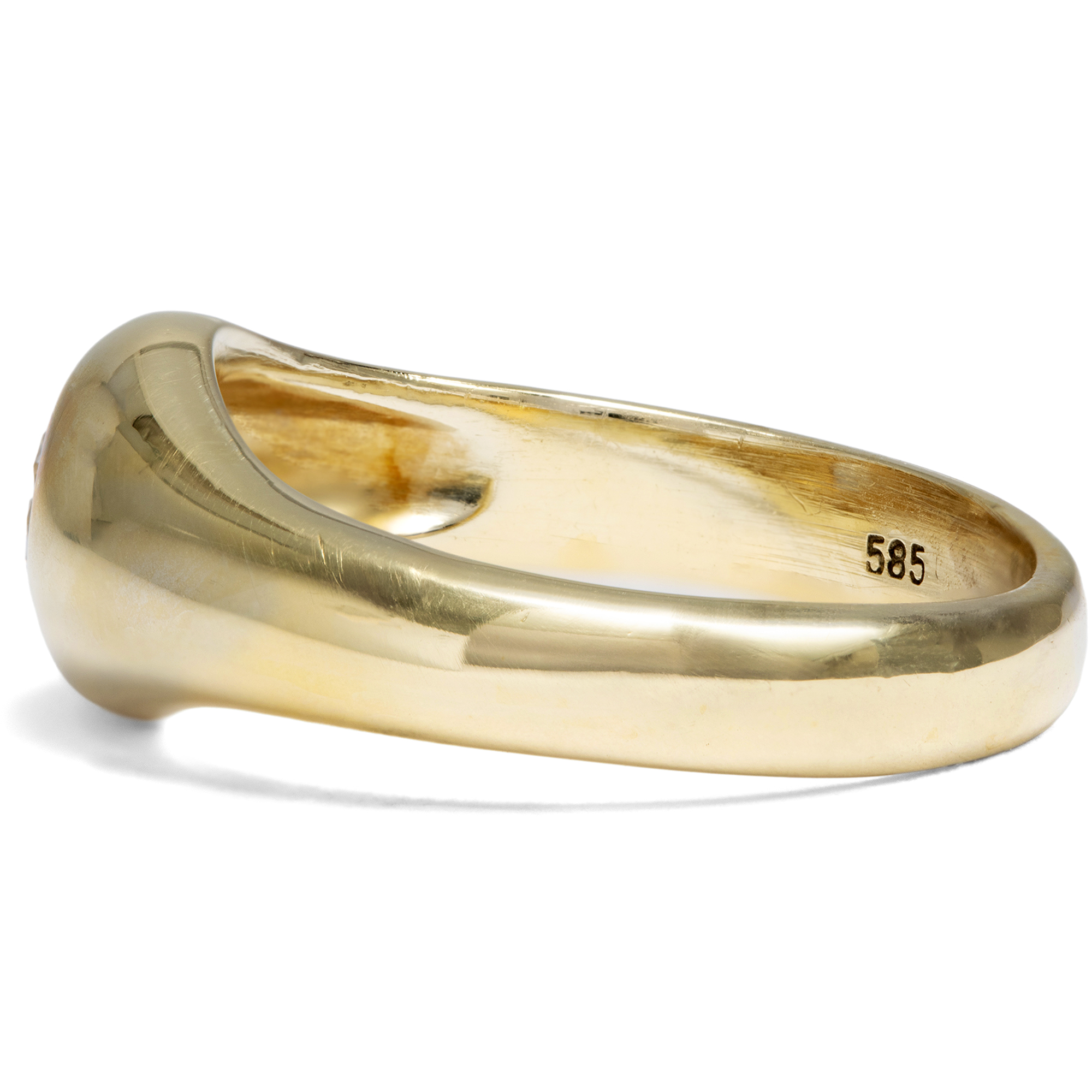 Edler vintage Bandring aus Gold mit 0,33 ct Brillant-Solitär, um 1985 Edler vintage Bandring aus Gold mit 0,33 ct Brillant-Solitär, um 1985