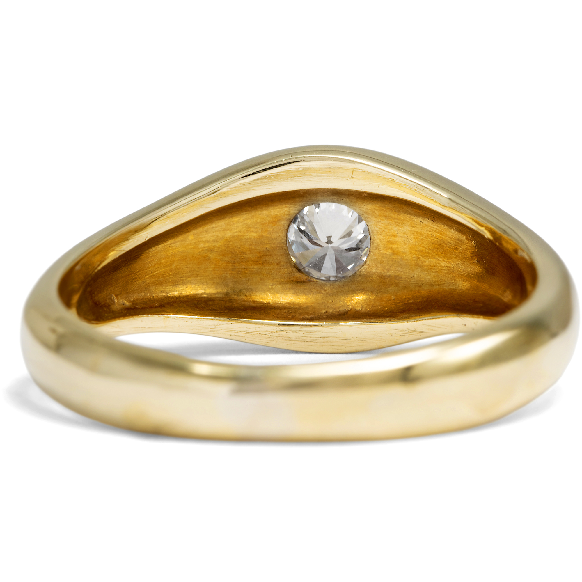 Edler vintage Bandring aus Gold mit 0,33 ct Brillant-Solitär, um 1985 Edler vintage Bandring aus Gold mit 0,33 ct Brillant-Solitär, um 1985