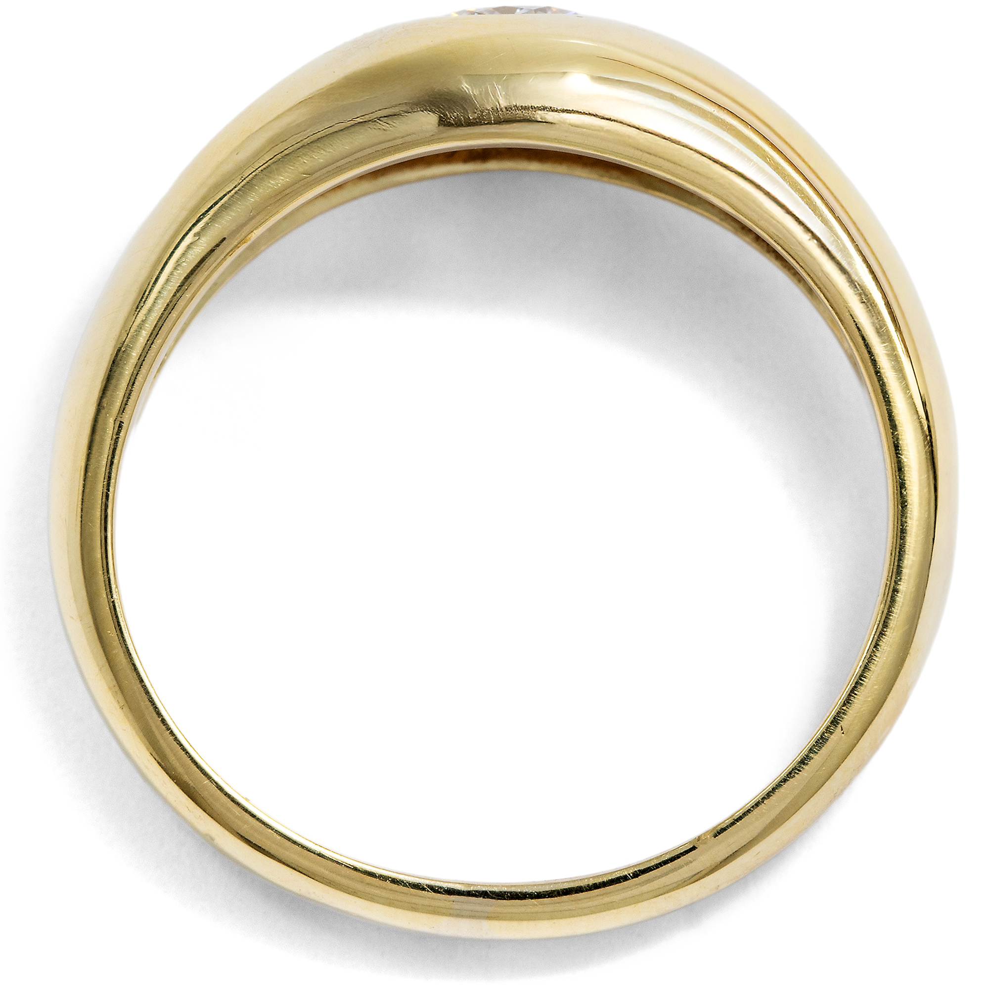 Edler vintage Bandring aus Gold mit 0,33 ct Brillant-Solitär, um 1985 Edler vintage Bandring aus Gold mit 0,33 ct Brillant-Solitär, um 1985