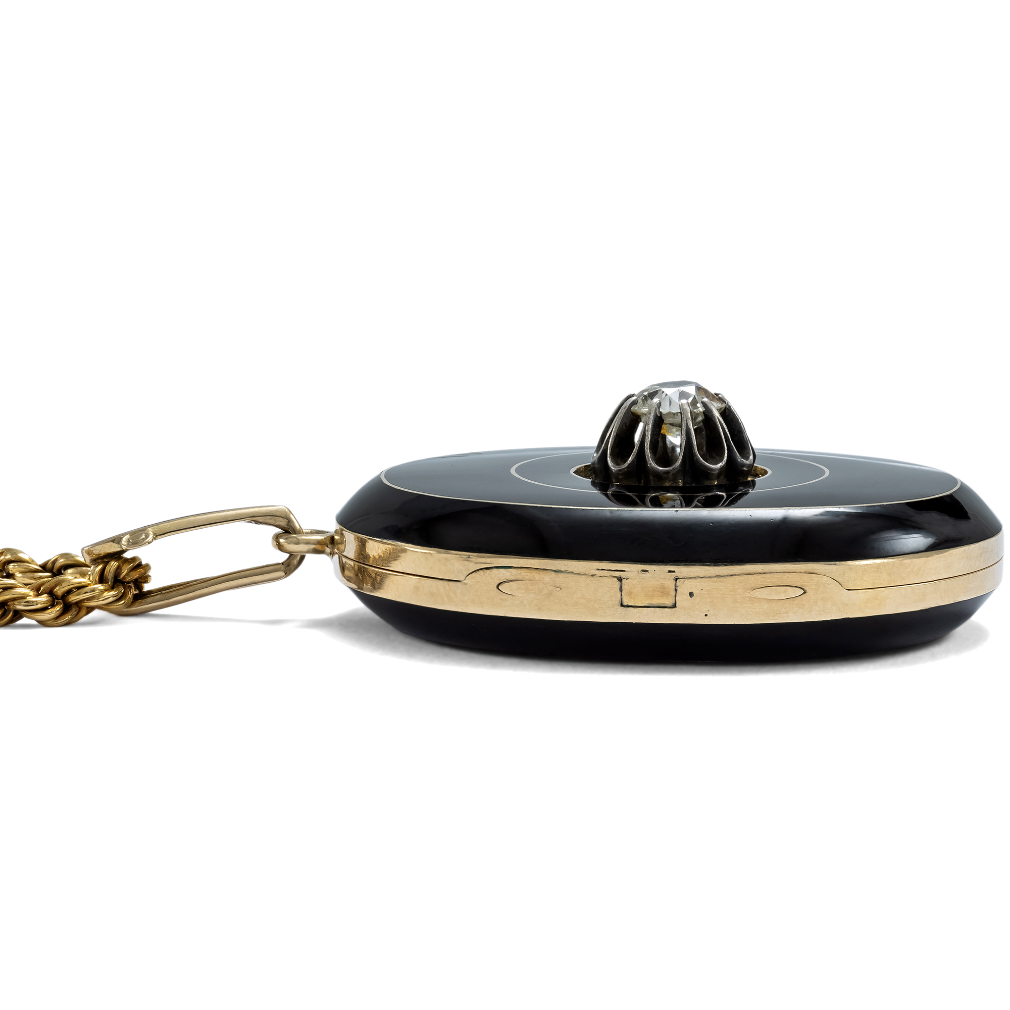 Large Gold Locket with an “Old Mine Cut” Diamond, c. 1870 Large Gold Locket with an “Old Mine Cut” Diamond, c. 1870