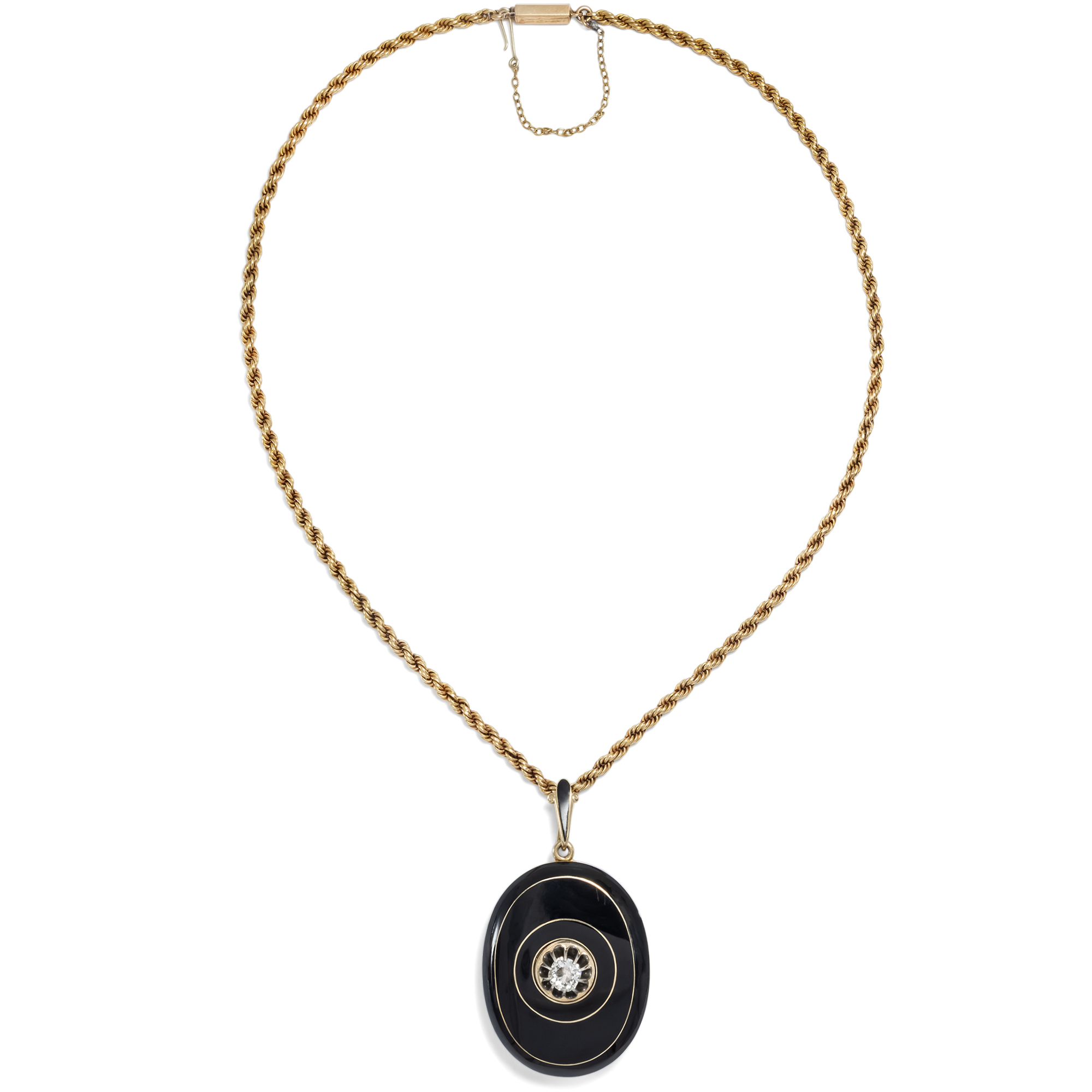 Large Gold Locket with an “Old Mine Cut” Diamond, c. 1870 Large Gold Locket with an “Old Mine Cut” Diamond, c. 1870