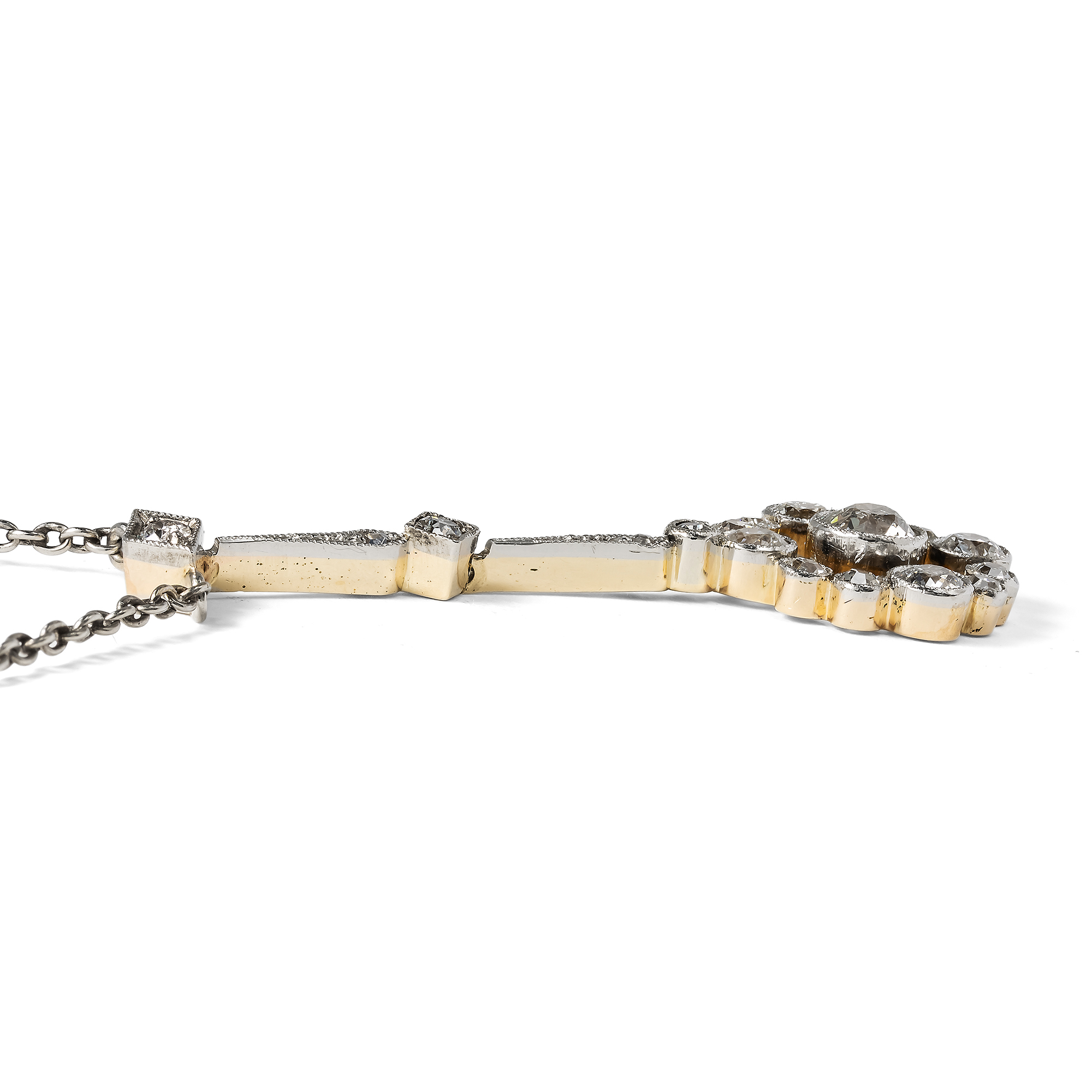 Elegantes Collier aus antiken Elementen mit Diamanten der Belle Époque, um 1910 & später Elegantes Collier aus antiken Elementen mit Diamanten der Belle Époque, um 1910 & später