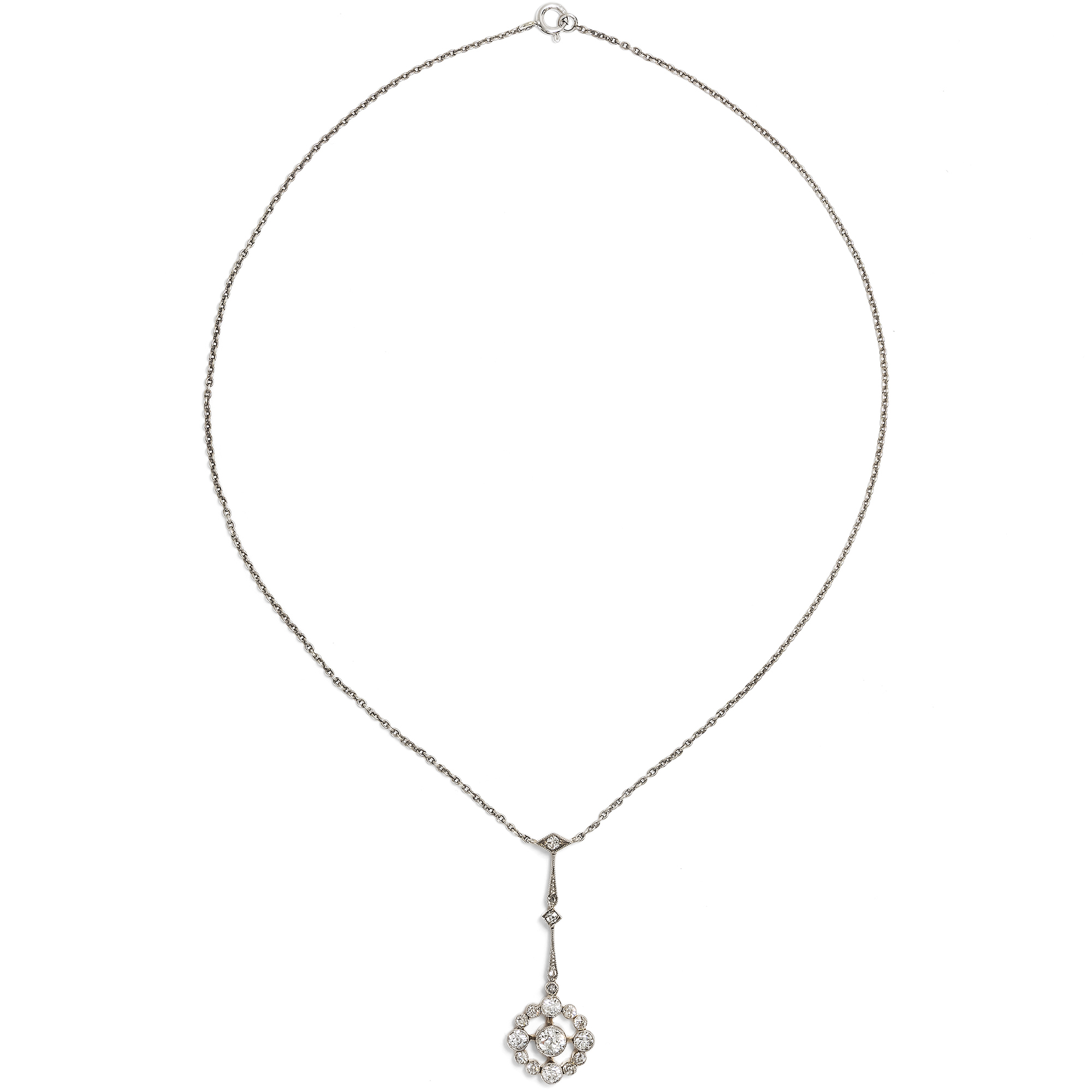 Elegantes Collier aus antiken Elementen mit Diamanten der Belle Époque, um 1910 & später Elegantes Collier aus antiken Elementen mit Diamanten der Belle Époque, um 1910 & später