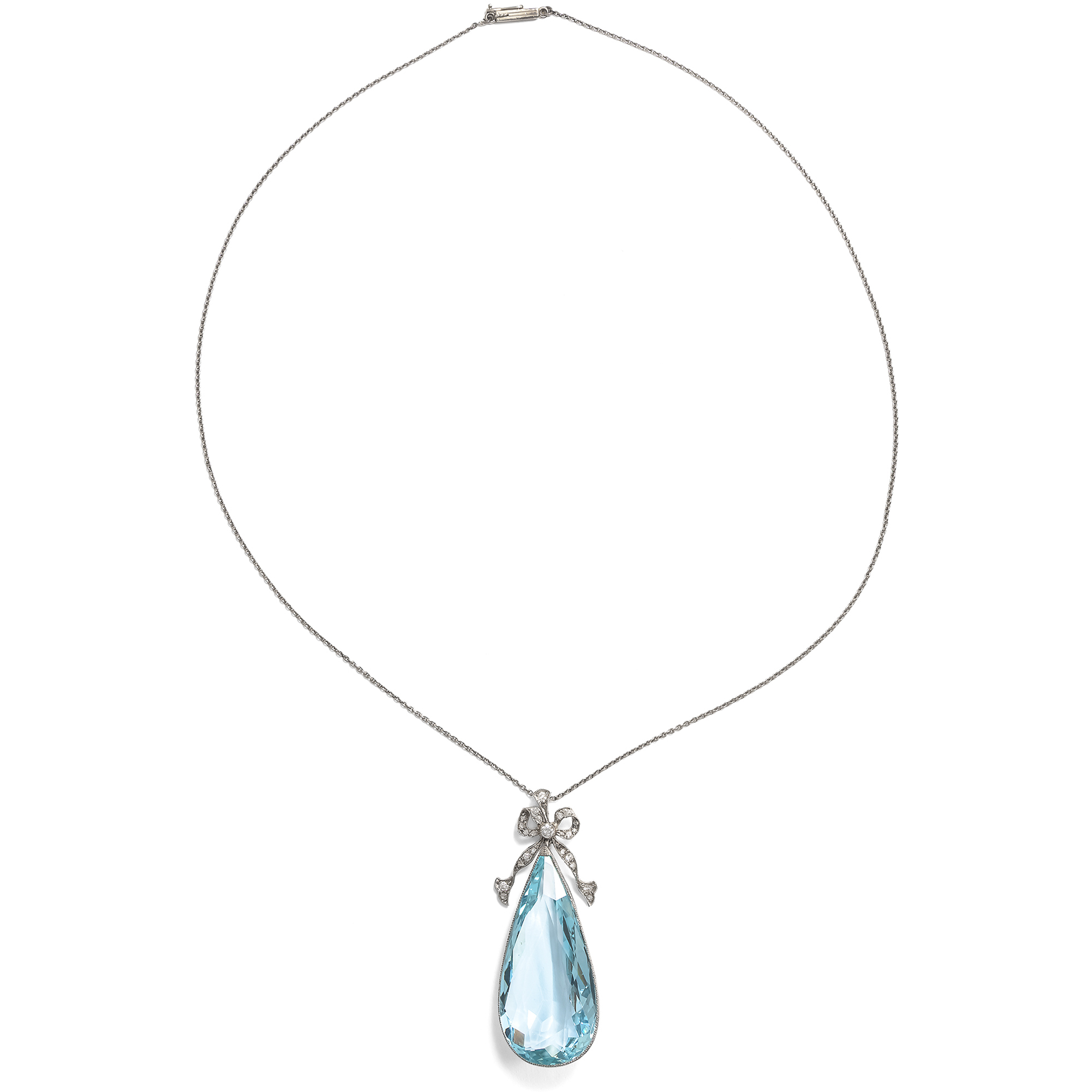 Antiker Anhänger mit Aquamarin & Diamanten vom Hofjuwelier J. H. Werner, Berlin, um 1915 Antiker Anhänger mit Aquamarin & Diamanten vom Hofjuwelier J. H. Werner, Berlin, um 1915
