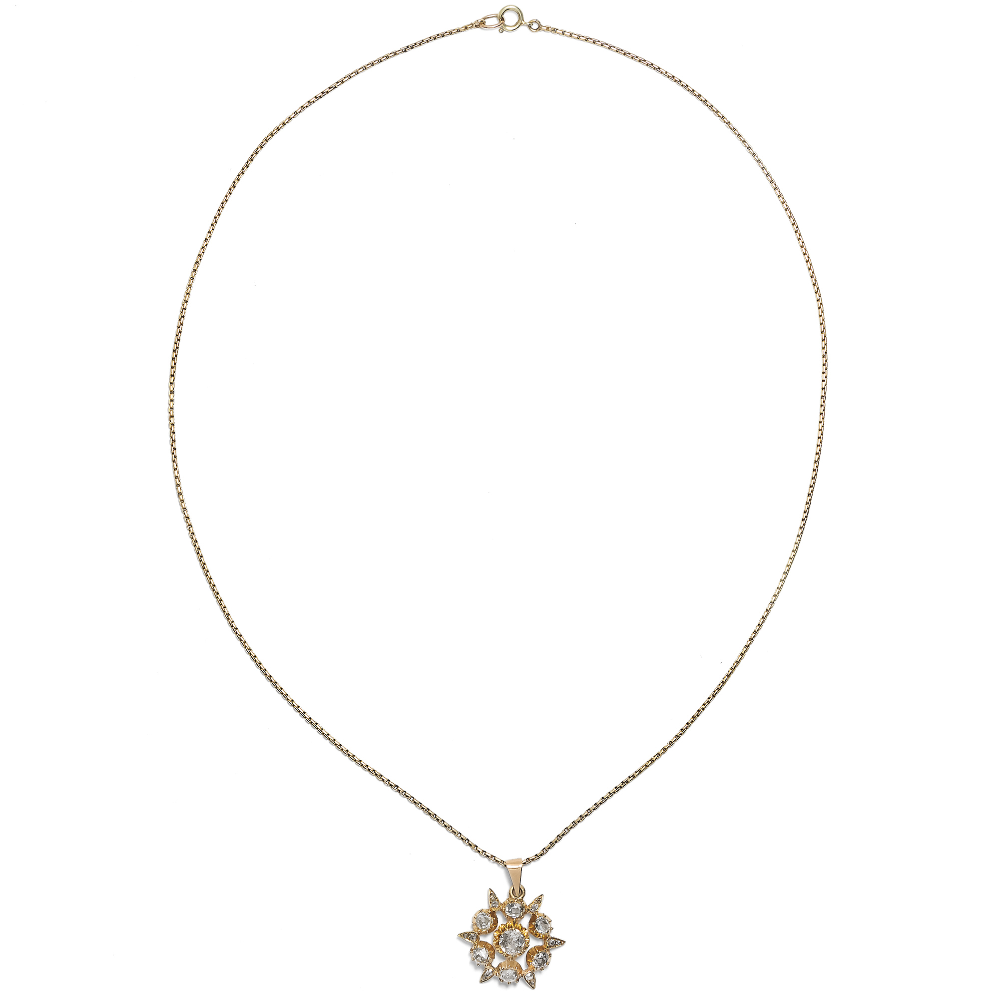 Antiker Stern mit Diamanten in Gold als Anhänger, um 1875 & später Antiker Stern mit Diamanten in Gold als Anhänger, um 1875 & später