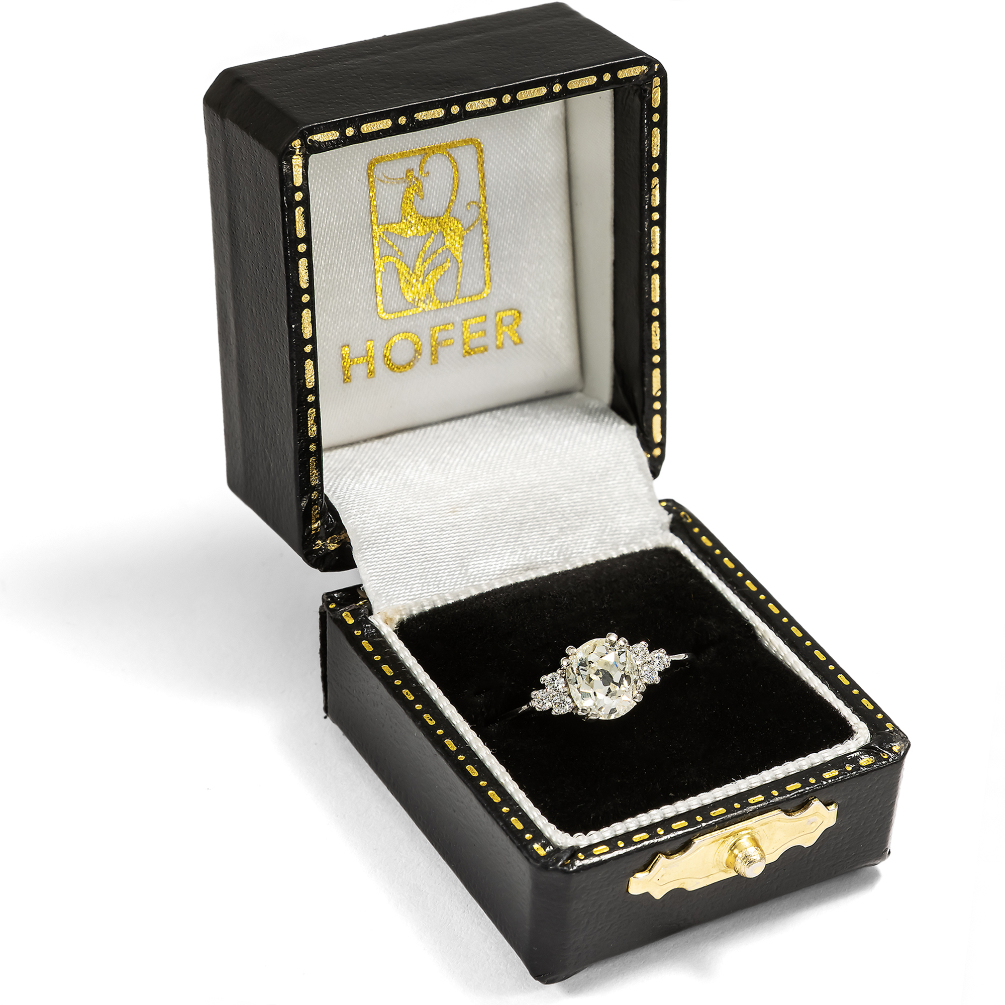 Feiner Ring mit antikem 1,17 ct „Old Mine Cut“ Diamant in Platin, aus unserer Werkstatt Feiner Ring mit antikem 1,17 ct „Old Mine Cut“ Diamant in Platin, aus unserer Werkstatt
