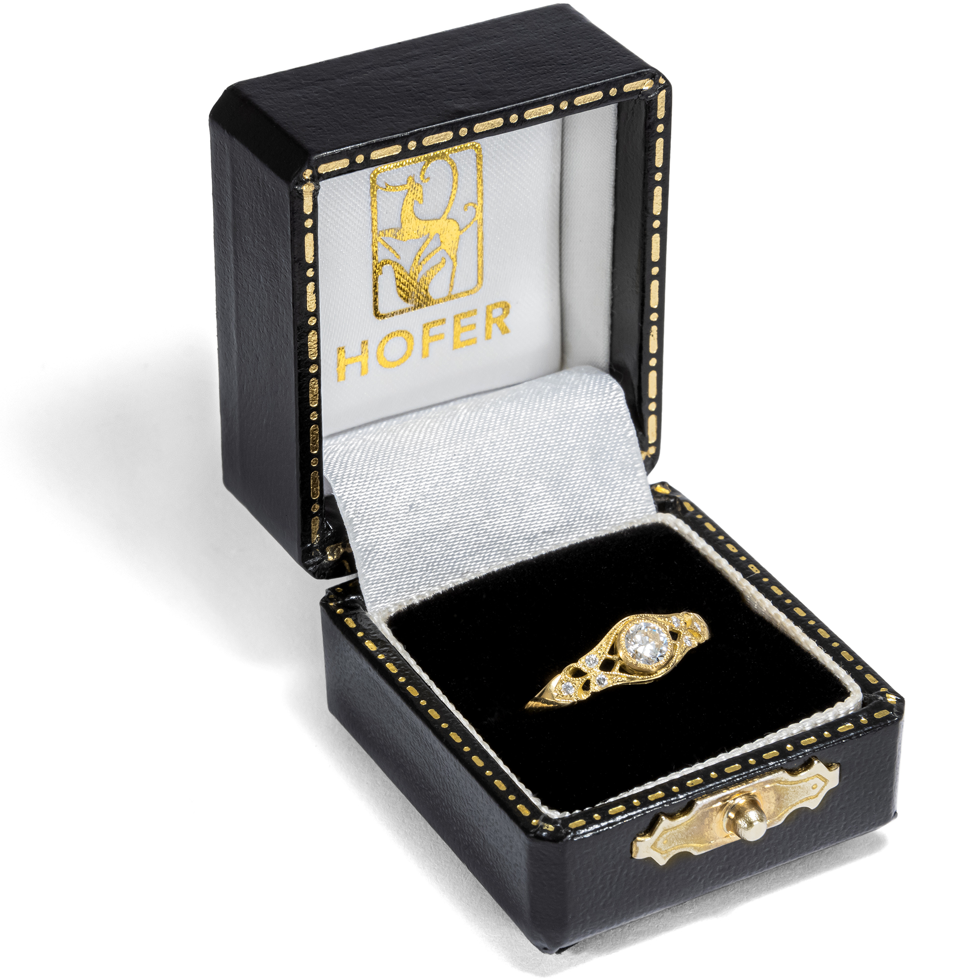 Ungetragener Ring mit lupenreinem 0,30 ct GIA Brillant in Gold aus unserer Werkstatt Ungetragener Ring mit lupenreinem 0,30 ct GIA Brillant in Gold aus unserer Werkstatt