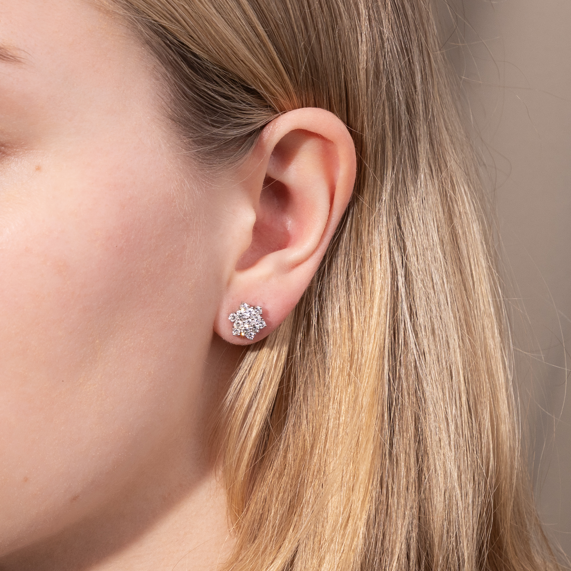 Bezaubernde vintage Ohrstecker mit 1,16 ct Brillanten in Weißgold, um 1985 Bezaubernde vintage Ohrstecker mit 1,16 ct Brillanten in Weißgold, um 1985