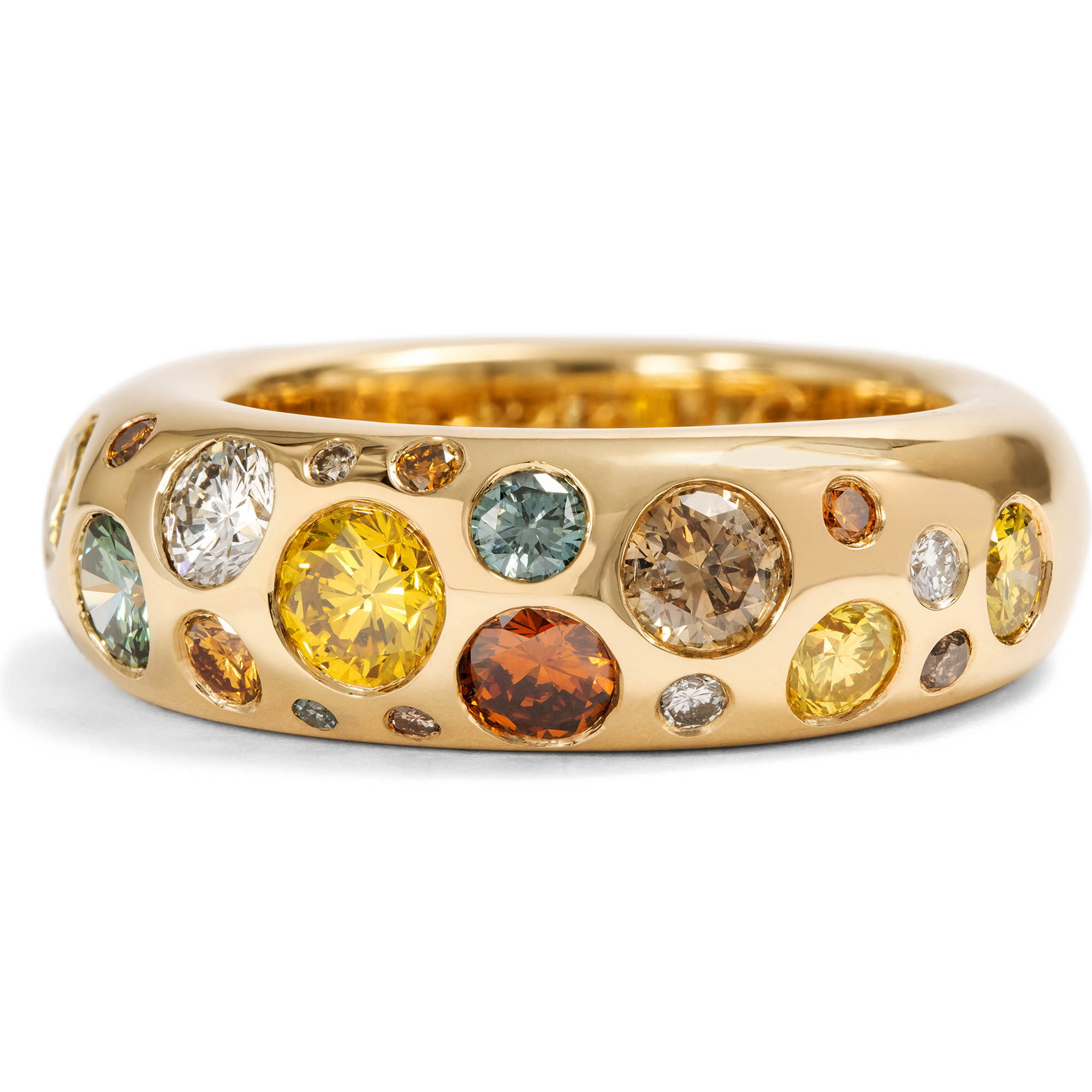 Vintage Ring mit 2,40 ct farbigen Diamanten in Gold von Cartier, Paris 1993 & später Vintage Ring mit 2,40 ct farbigen Diamanten in Gold von Cartier, Paris 1993 & später