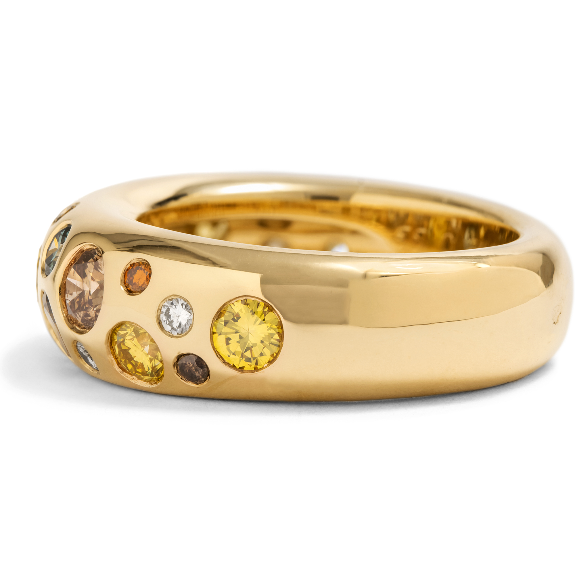 Vintage Ring mit 2,40 ct farbigen Diamanten in Gold von Cartier, Paris 1993 & später Vintage Ring mit 2,40 ct farbigen Diamanten in Gold von Cartier, Paris 1993 & später