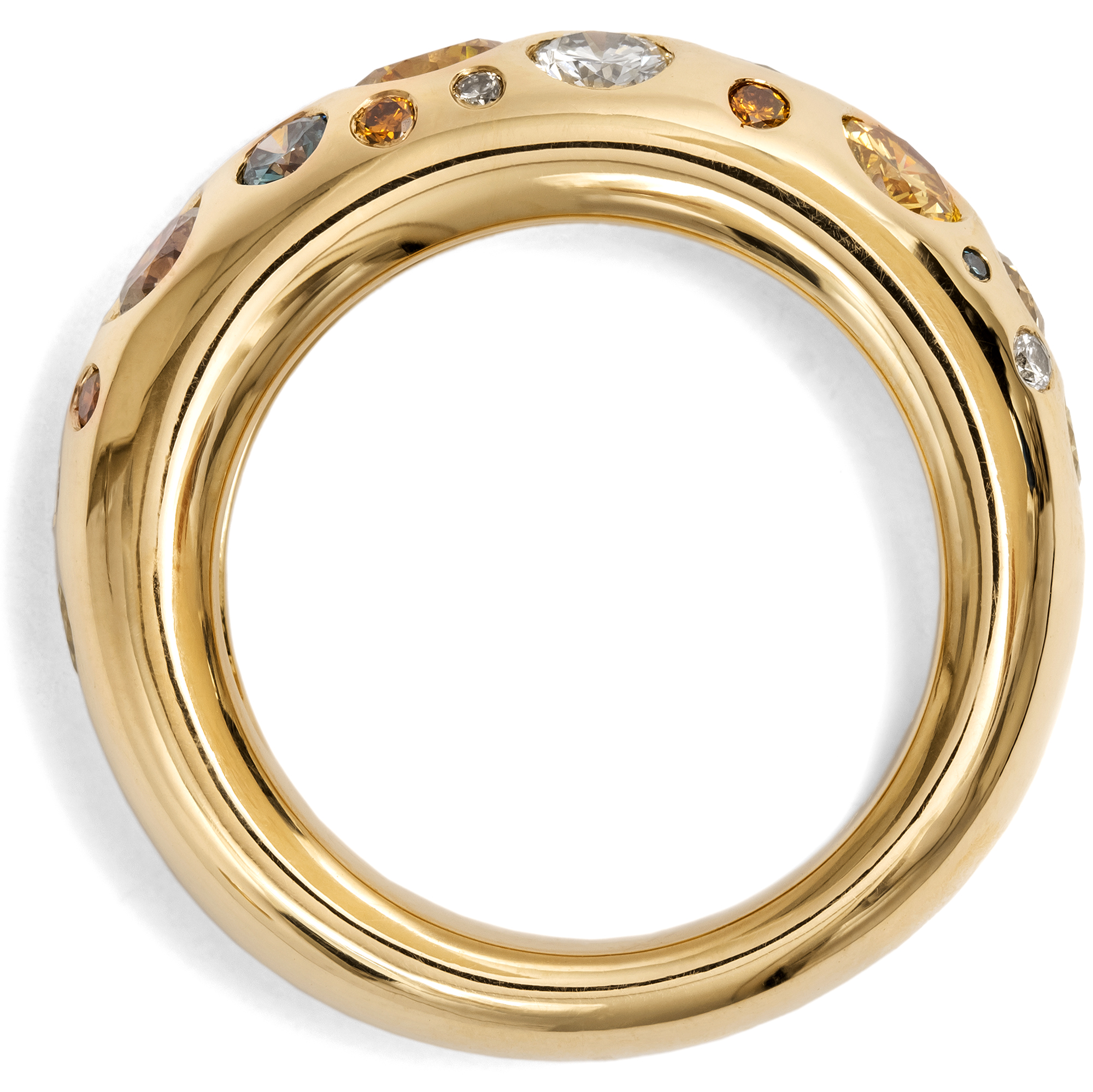Vintage Ring mit 2,40 ct farbigen Diamanten in Gold von Cartier, Paris 1993 & später Vintage Ring mit 2,40 ct farbigen Diamanten in Gold von Cartier, Paris 1993 & später