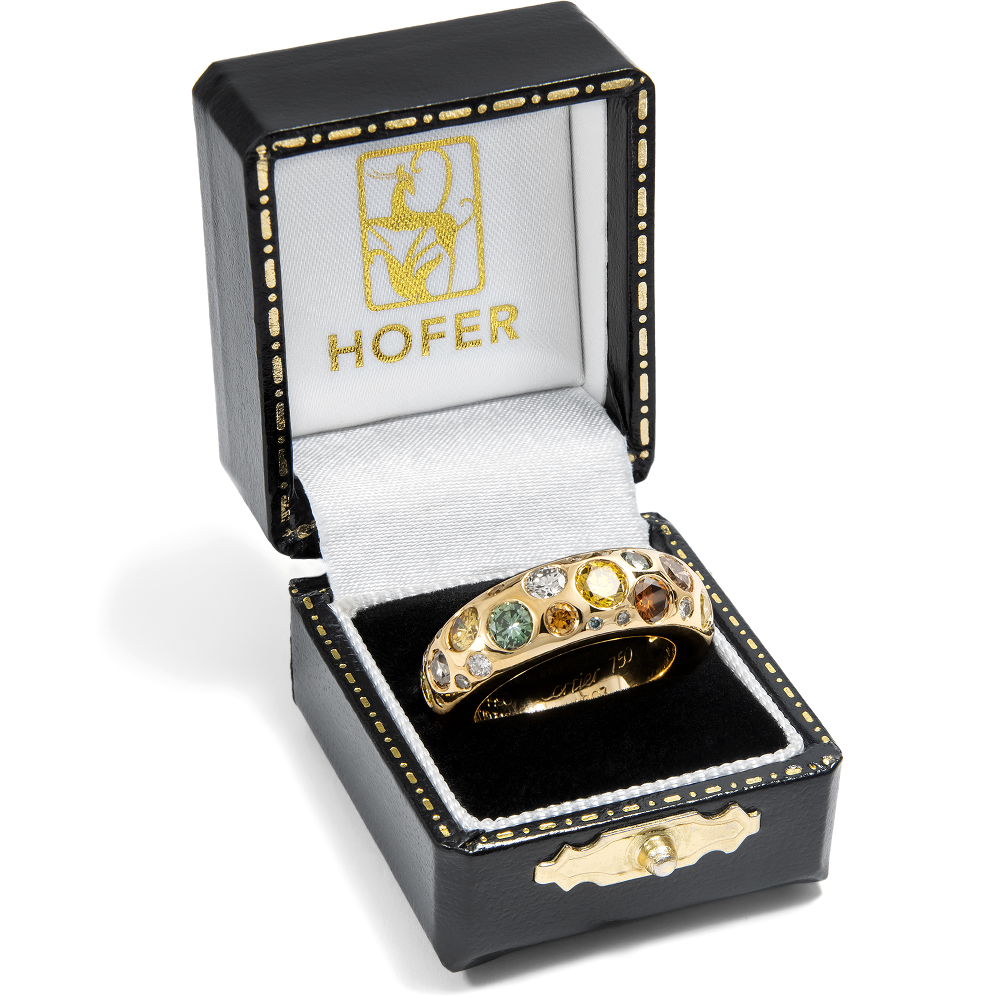 Vintage Ring mit 2,40 ct farbigen Diamanten in Gold von Cartier, Paris 1993 & später Vintage Ring mit 2,40 ct farbigen Diamanten in Gold von Cartier, Paris 1993 & später