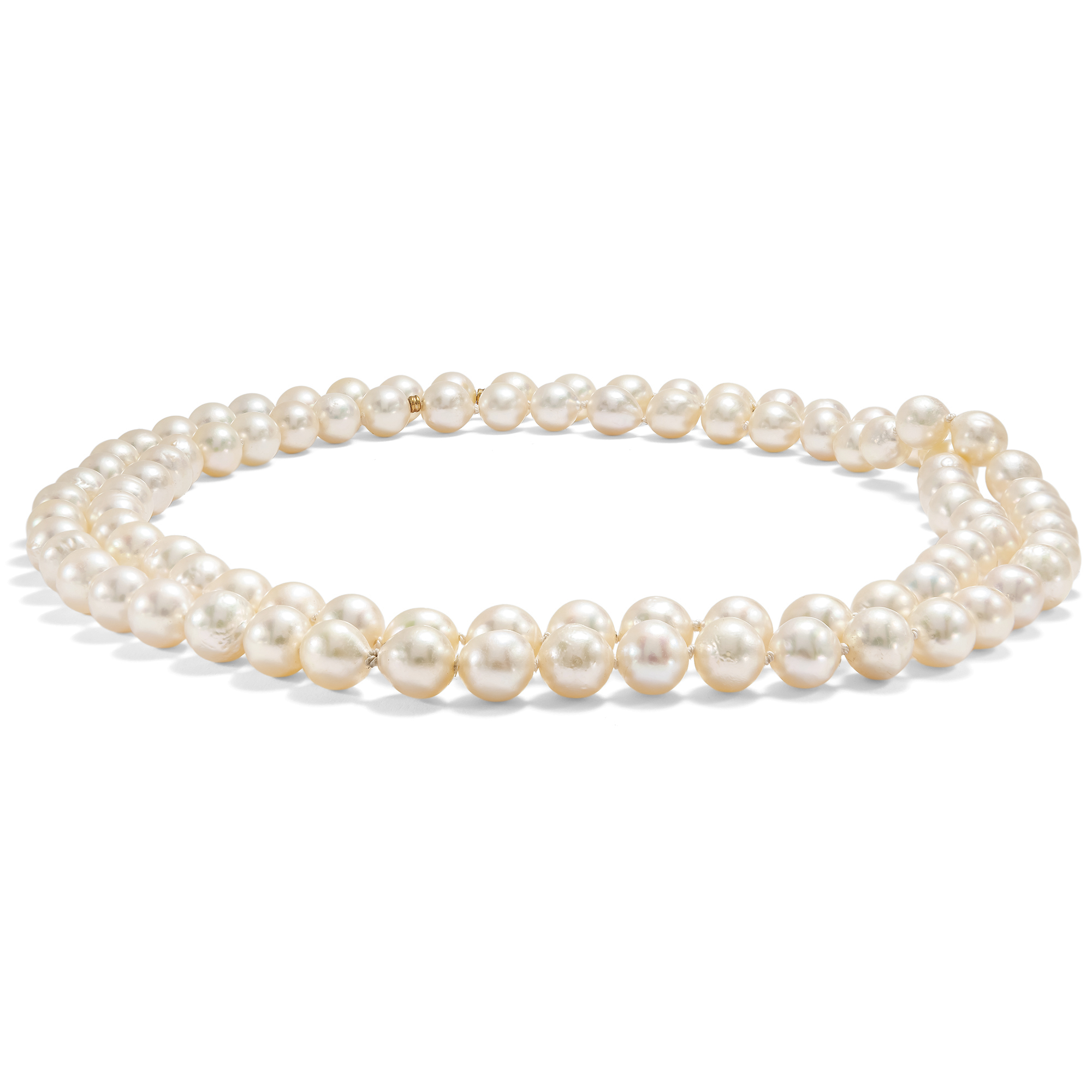Long Endless Akoya Cultured Pearls Necklace, c. 1990 Long Endless Akoya Cultured Pearls Necklace, c. 1990