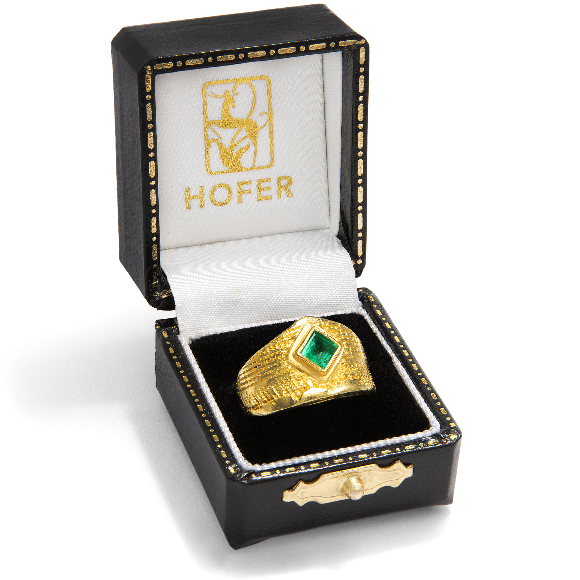 Edler vintage Ring mit Smaragd in hochkarätigem Gold, um 1995 Edler vintage Ring mit Smaragd in hochkarätigem Gold, um 1995