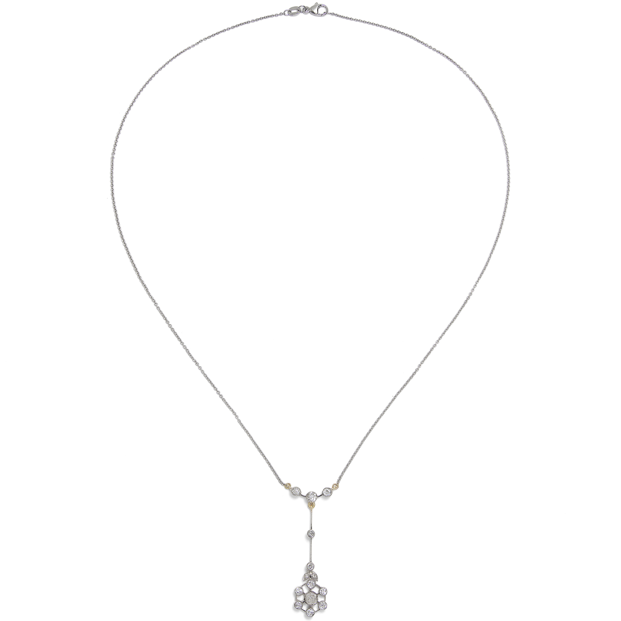 Zauberhaftes Collier as Gold und Platin mit Diamanten im Altschliff, um 1910 Zauberhaftes Collier as Gold und Platin mit Diamanten im Altschliff, um 1910