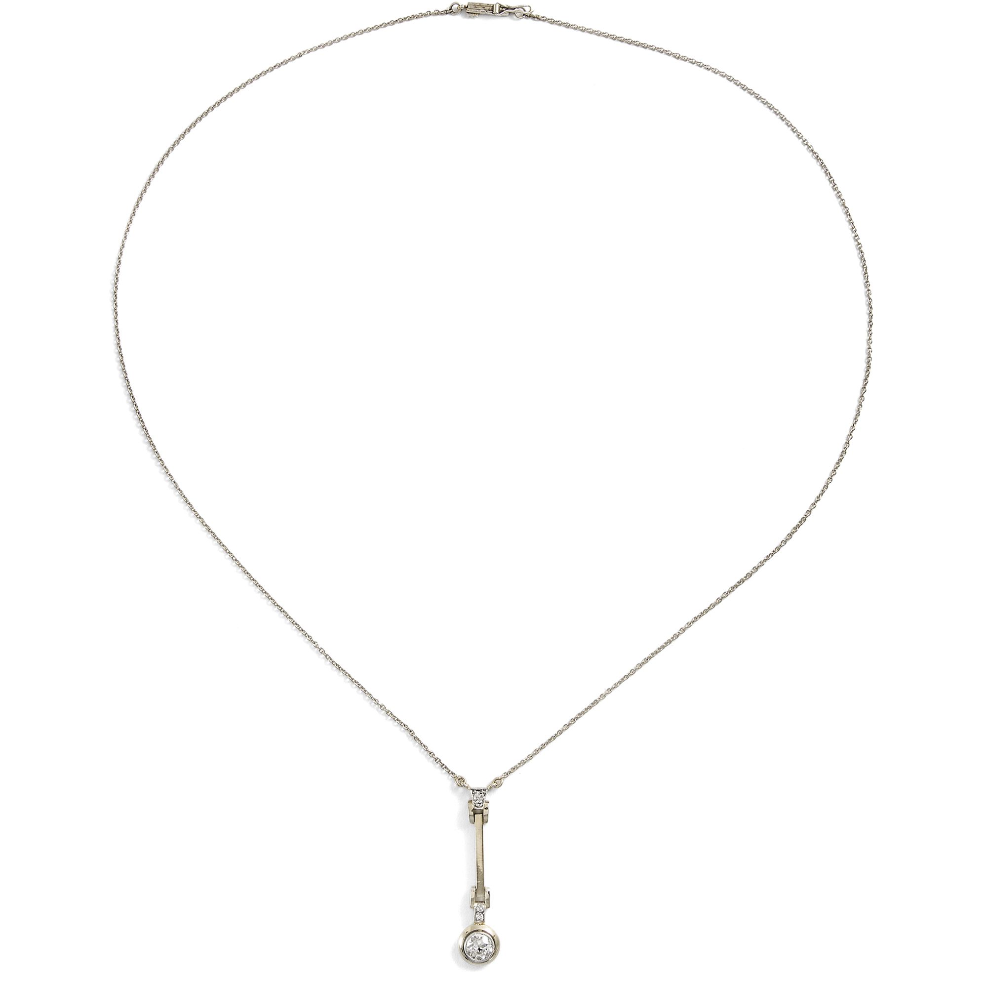 Glamouröses „Edna May“-Collier mit Diamanten in Weißgold & Platin, um 1920 Glamouröses „Edna May“-Collier mit Diamanten in Weißgold & Platin, um 1920