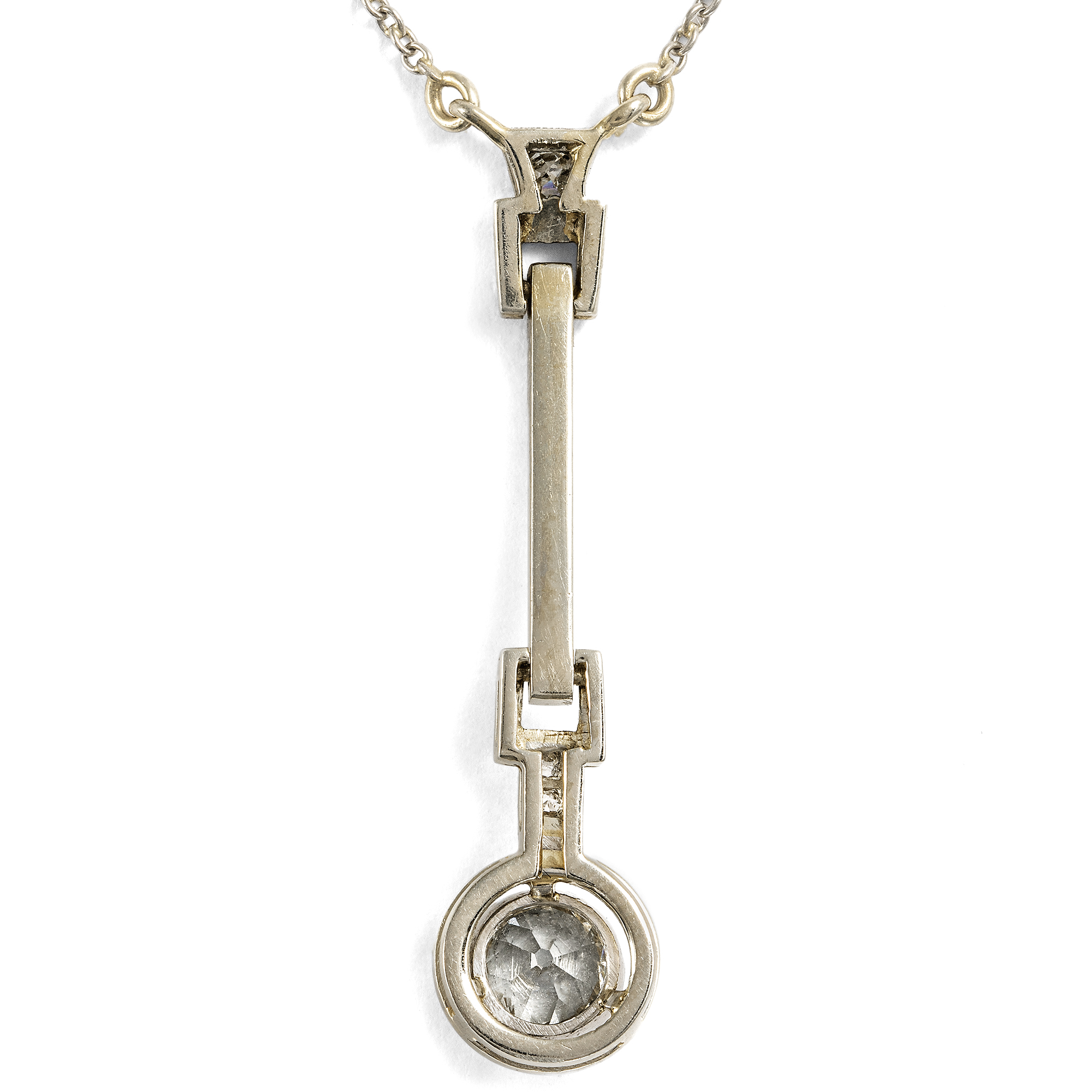 Glamouröses „Edna May“-Collier mit Diamanten in Weißgold & Platin, um 1920 Glamouröses „Edna May“-Collier mit Diamanten in Weißgold & Platin, um 1920