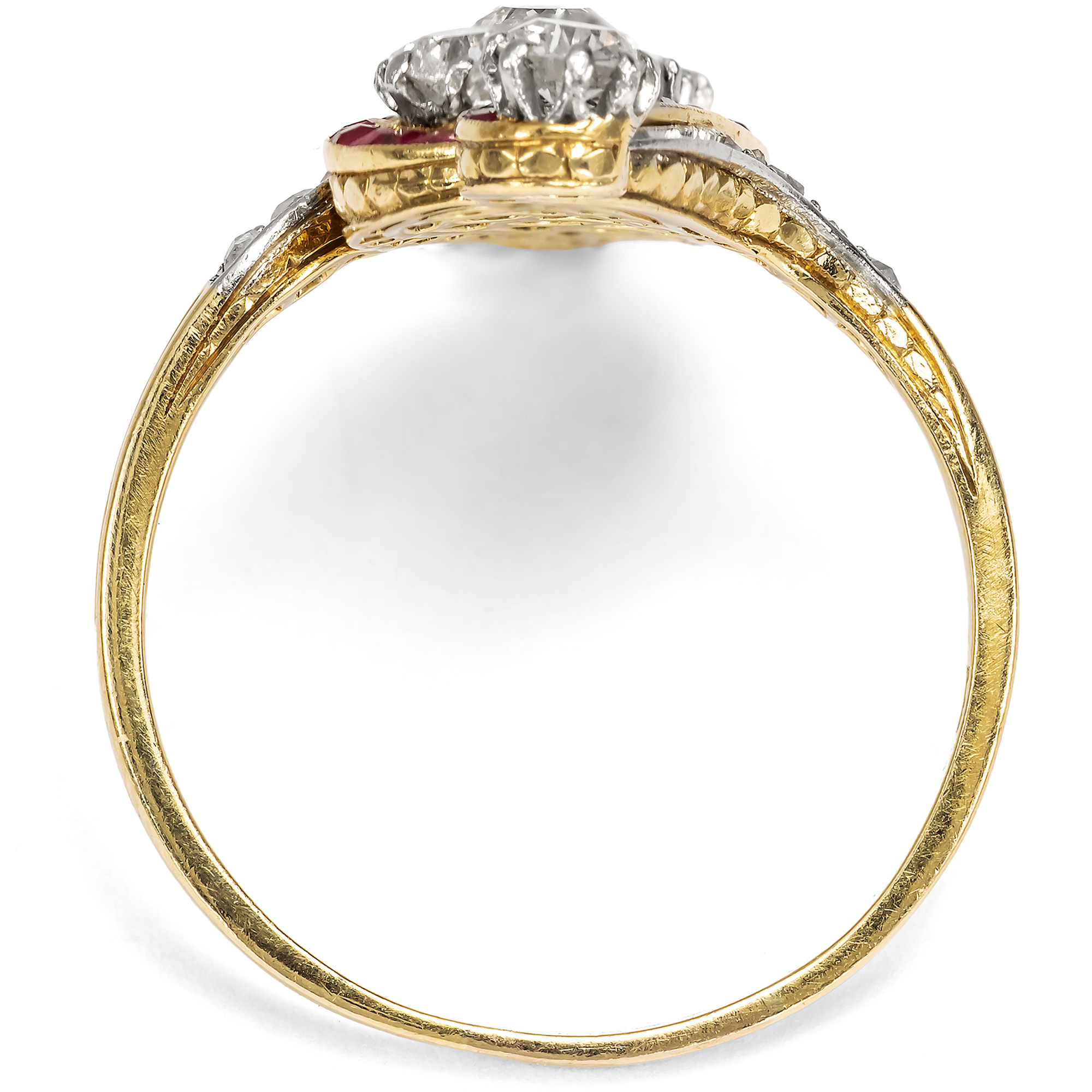 Exquisiter Ring der Belle Époque mit Diamanten in Platin auf Gold, um 1910 Exquisiter Ring der Belle Époque mit Diamanten in Platin auf Gold, um 1910