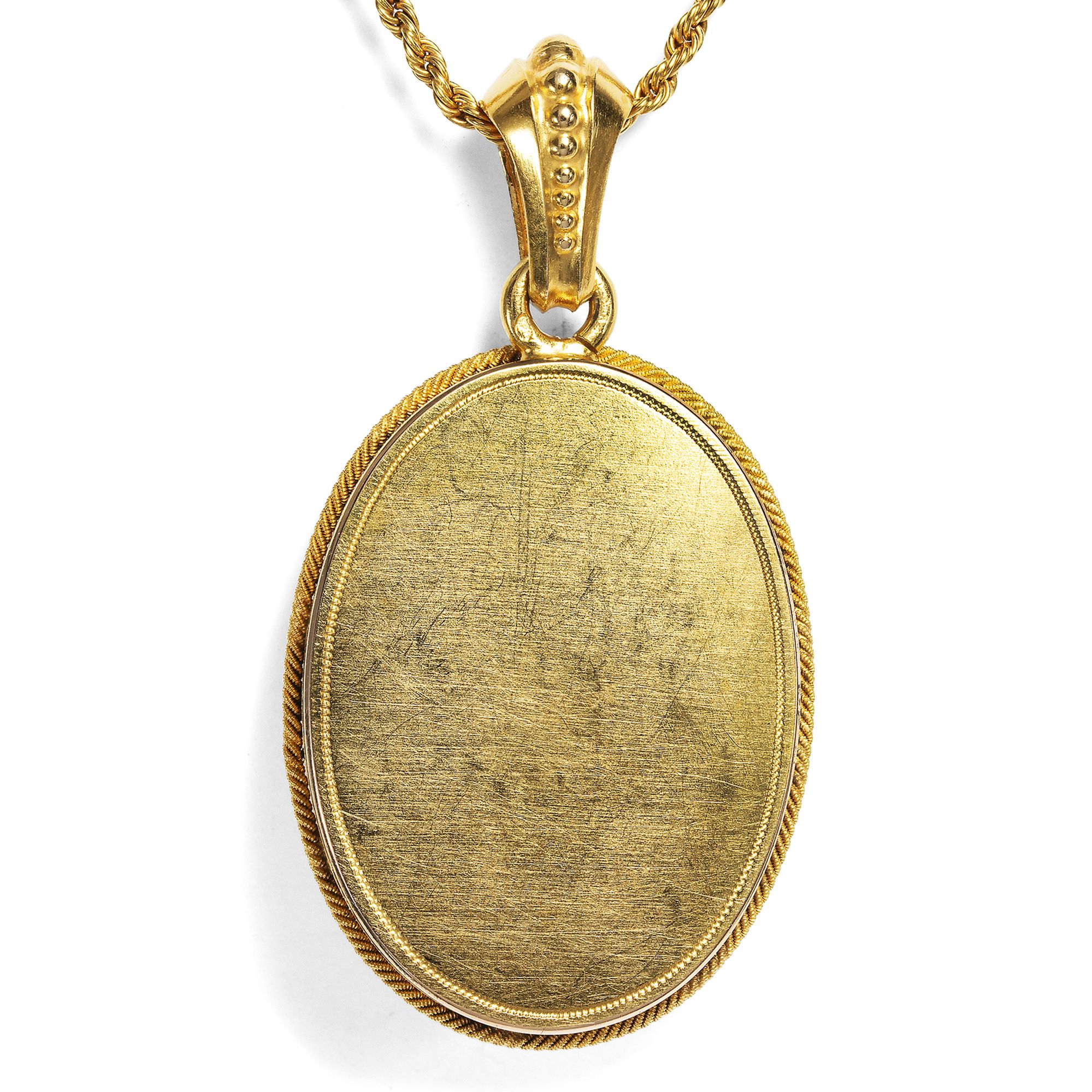 Antikes Medaillon mit Perlen in Gold, Paris um 1875 Antikes Medaillon mit Perlen in Gold, Paris um 1875