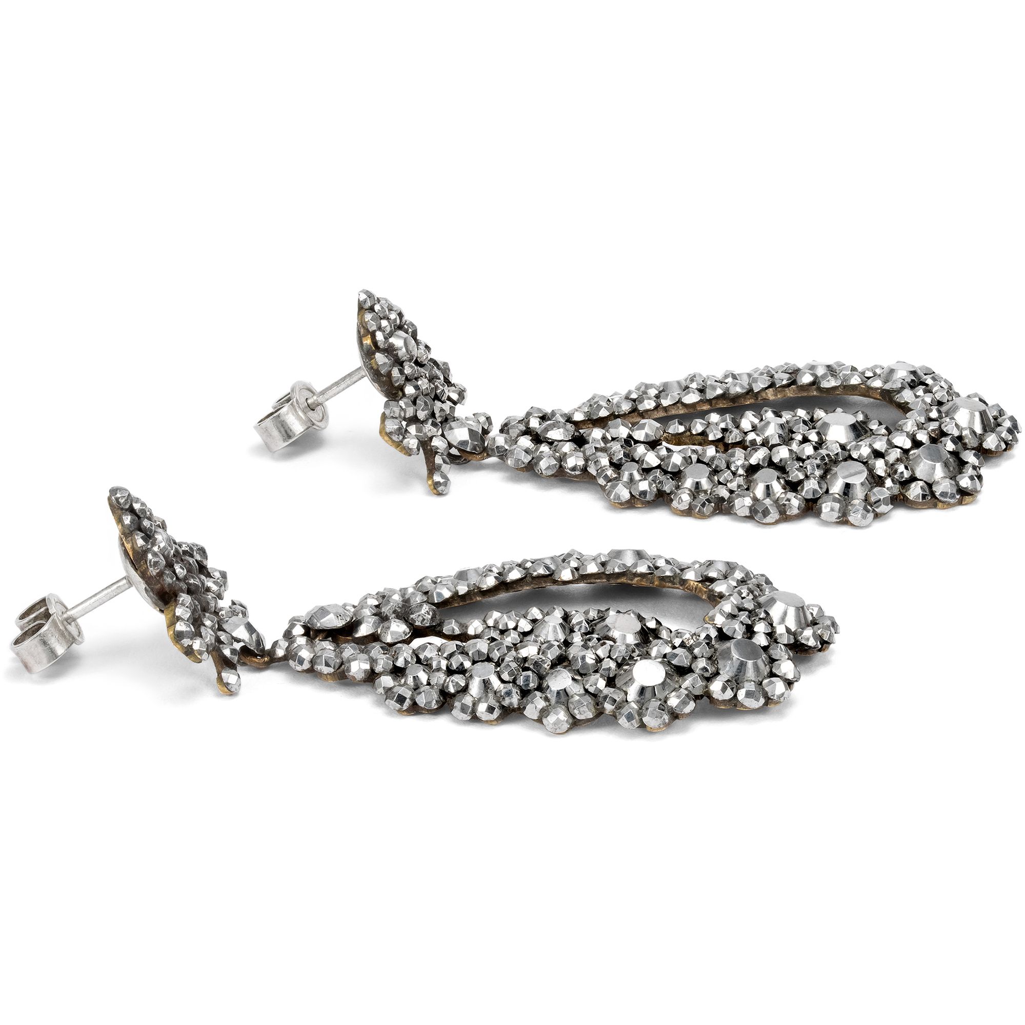 Elegante „Cut Steel“-Ohrringe des Klassizismus, um 1820 Elegante „Cut Steel“-Ohrringe des Klassizismus, um 1820