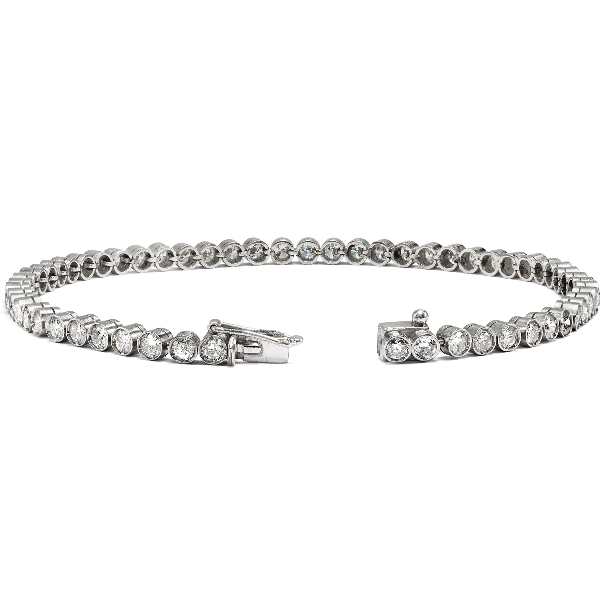 Vintage Armband mit 3,80 ct ct Brillanten in Platin, um 1985 Vintage Armband mit 3,80 ct ct Brillanten in Platin, um 1985