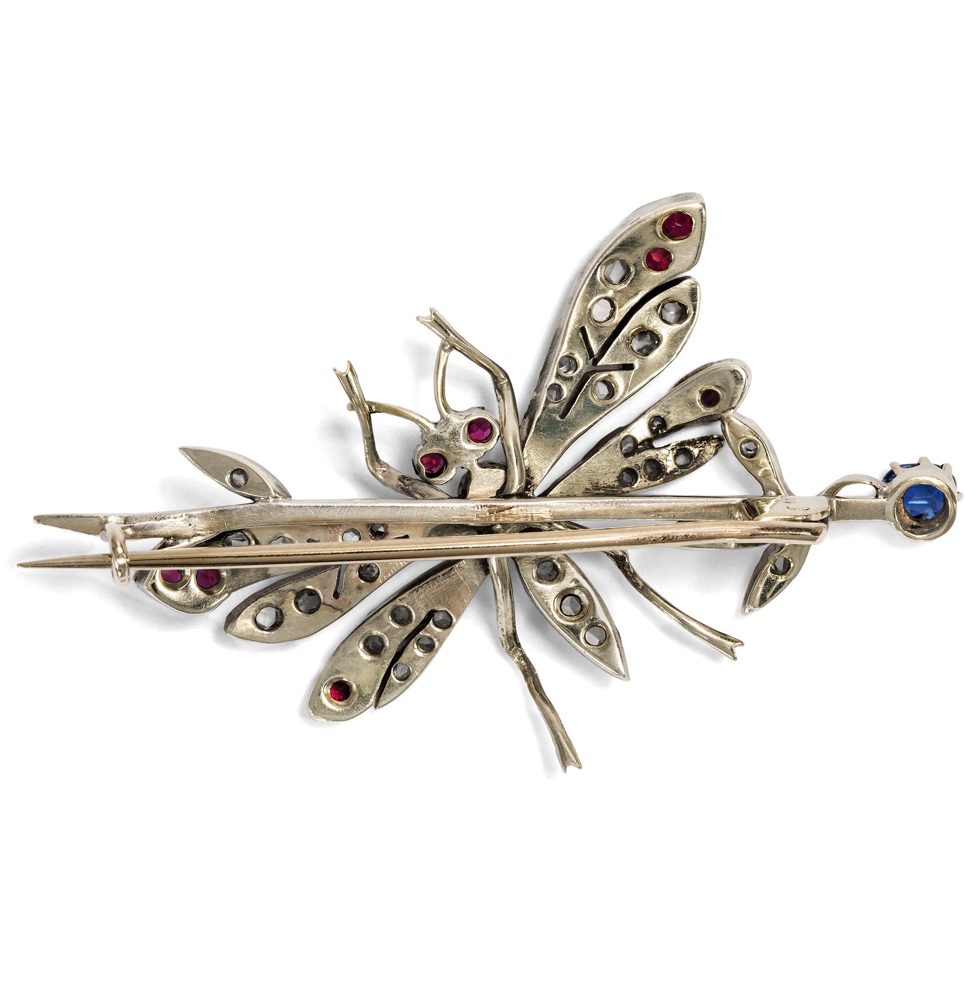 Kostbare Insekten-Brosche mit Diamanten, Rubinen und Saphiren, um 1900 Kostbare Insekten-Brosche mit Diamanten, Rubinen und Saphiren, um 1900