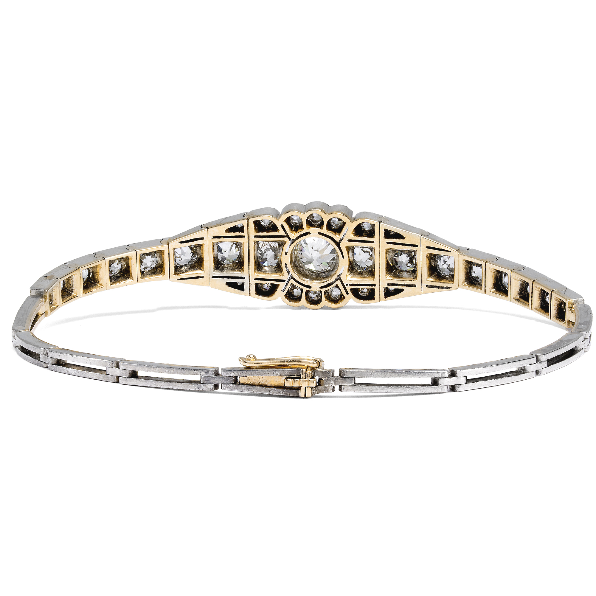 Prachtvolles Diamant-Armband in Silber auf Gold, St. Petersburg, 1927 Prachtvolles Diamant-Armband in Silber auf Gold, St. Petersburg, 1927