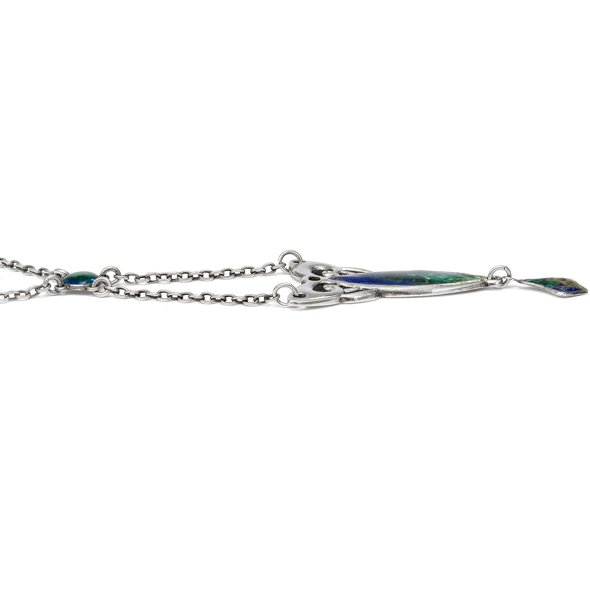 Elegantes Collier aus Silber mit buntem Email von Charles Horner, datiert 1908 Elegantes Collier aus Silber mit buntem Email von Charles Horner, datiert 1908