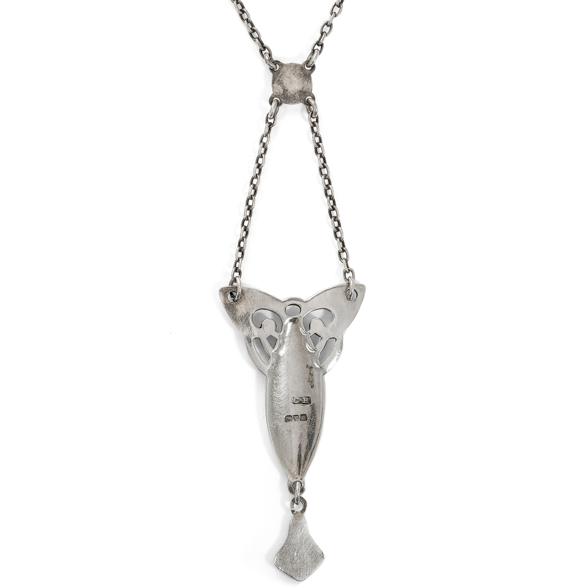 Elegantes Collier aus Silber mit buntem Email von Charles Horner, datiert 1908 Elegantes Collier aus Silber mit buntem Email von Charles Horner, datiert 1908